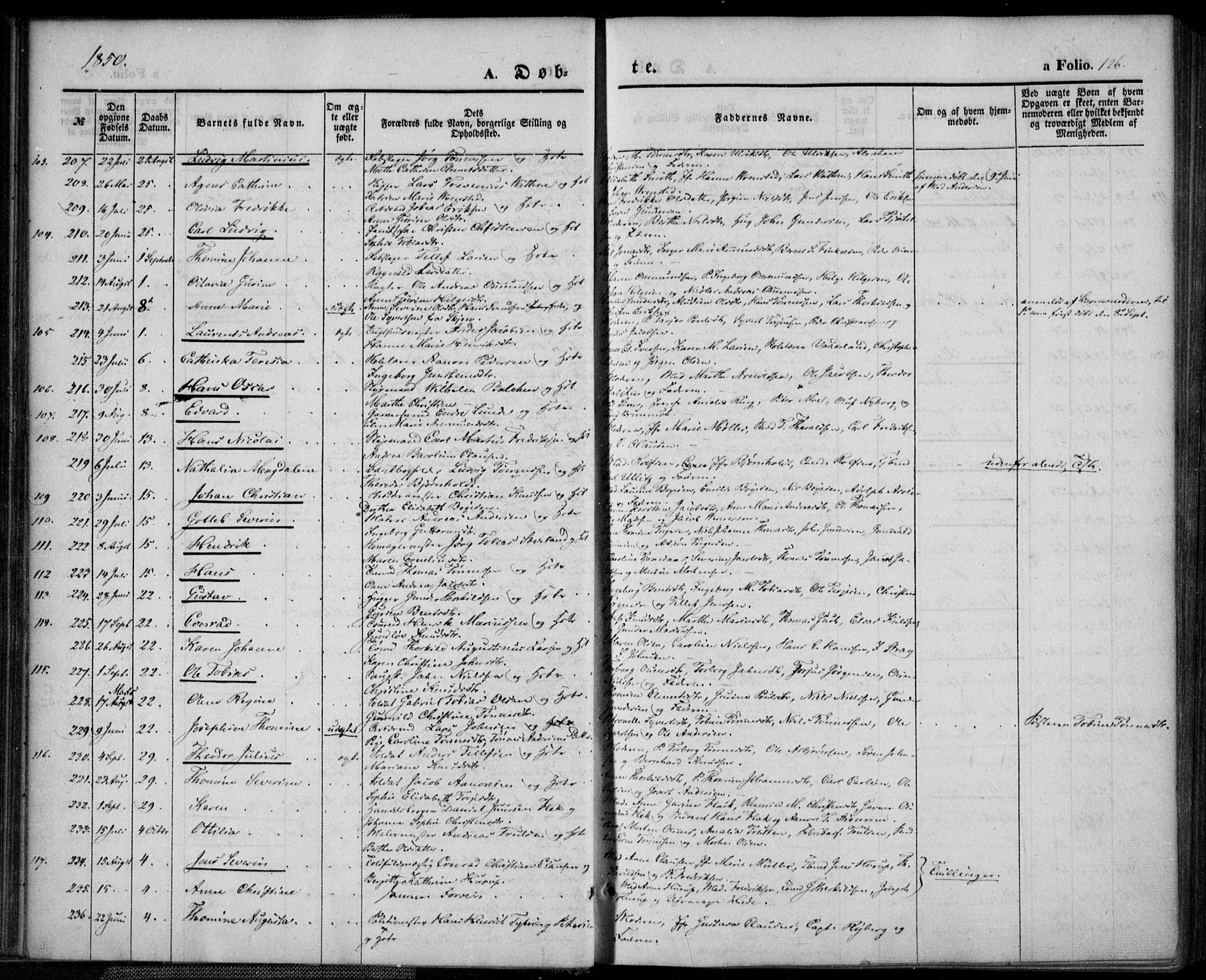Kristiansand domprosti, AV/SAK-1112-0006/F/Fa/L0013: Ministerialbok nr. A 13, 1842-1851, s. 126