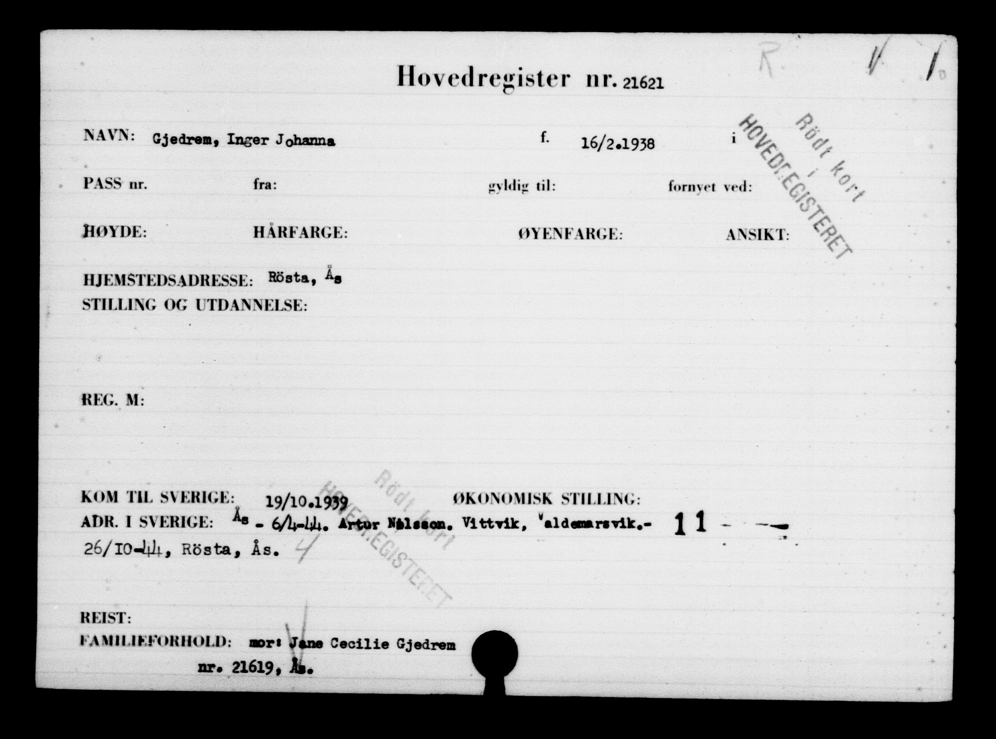 Den Kgl. Norske Legasjons Flyktningskontor, AV/RA-S-6753/V/Va/L0009: Kjesäterkartoteket.  Flyktningenr. 18502-22048, 1940-1945, s. 2646