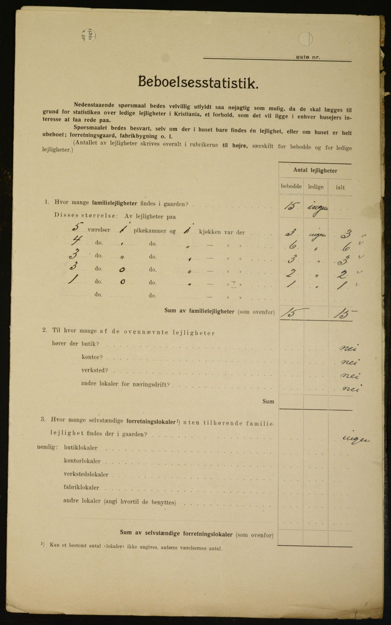 OBA, Kommunal folketelling 1.2.1909 for Kristiania kjøpstad, 1909, s. 73481