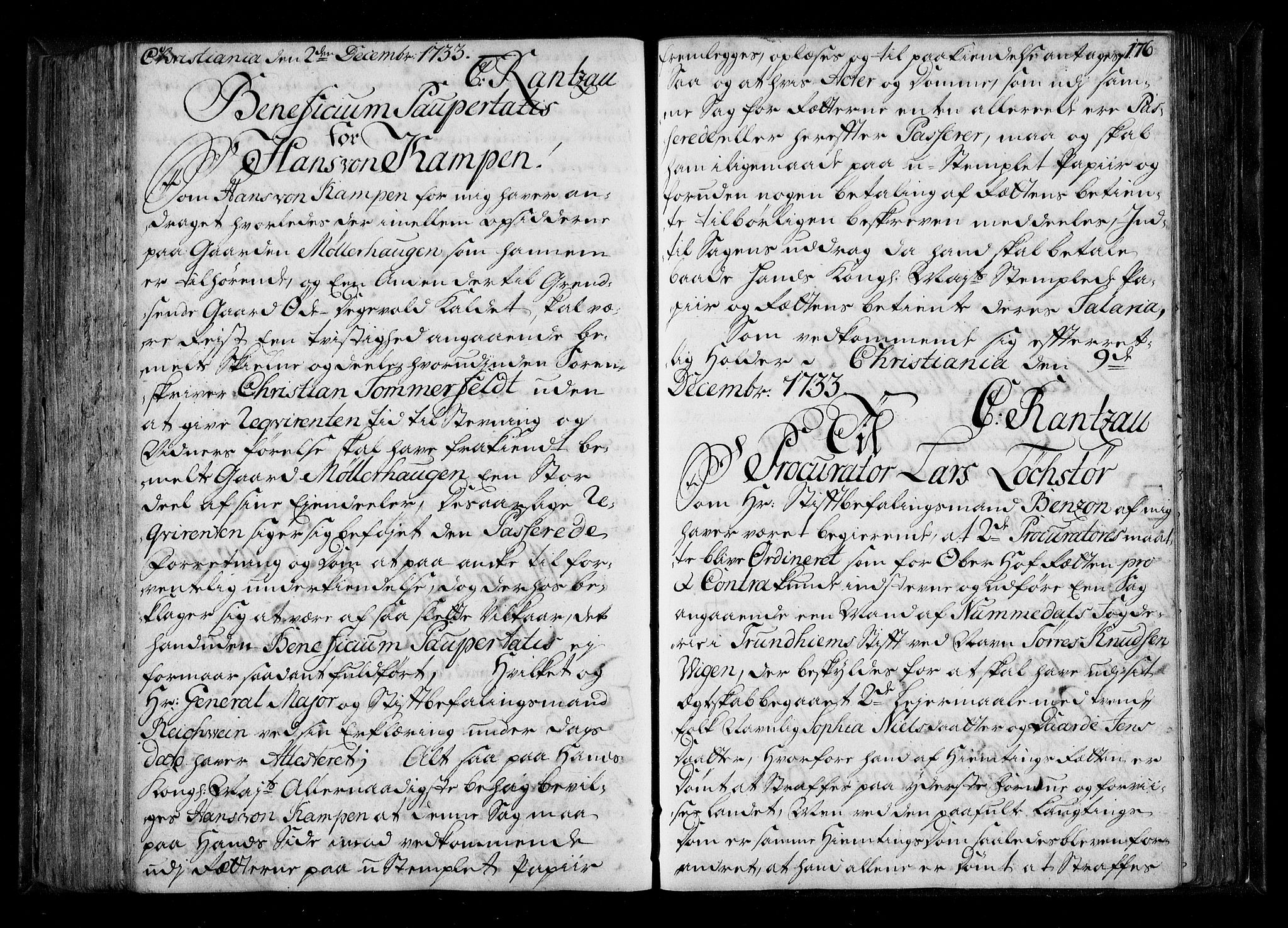Stattholderembetet 1572-1771, RA/EA-2870/Be/L0011: Kopibok for beneficia paupertatis, 1726-1739, s. 175b-176a