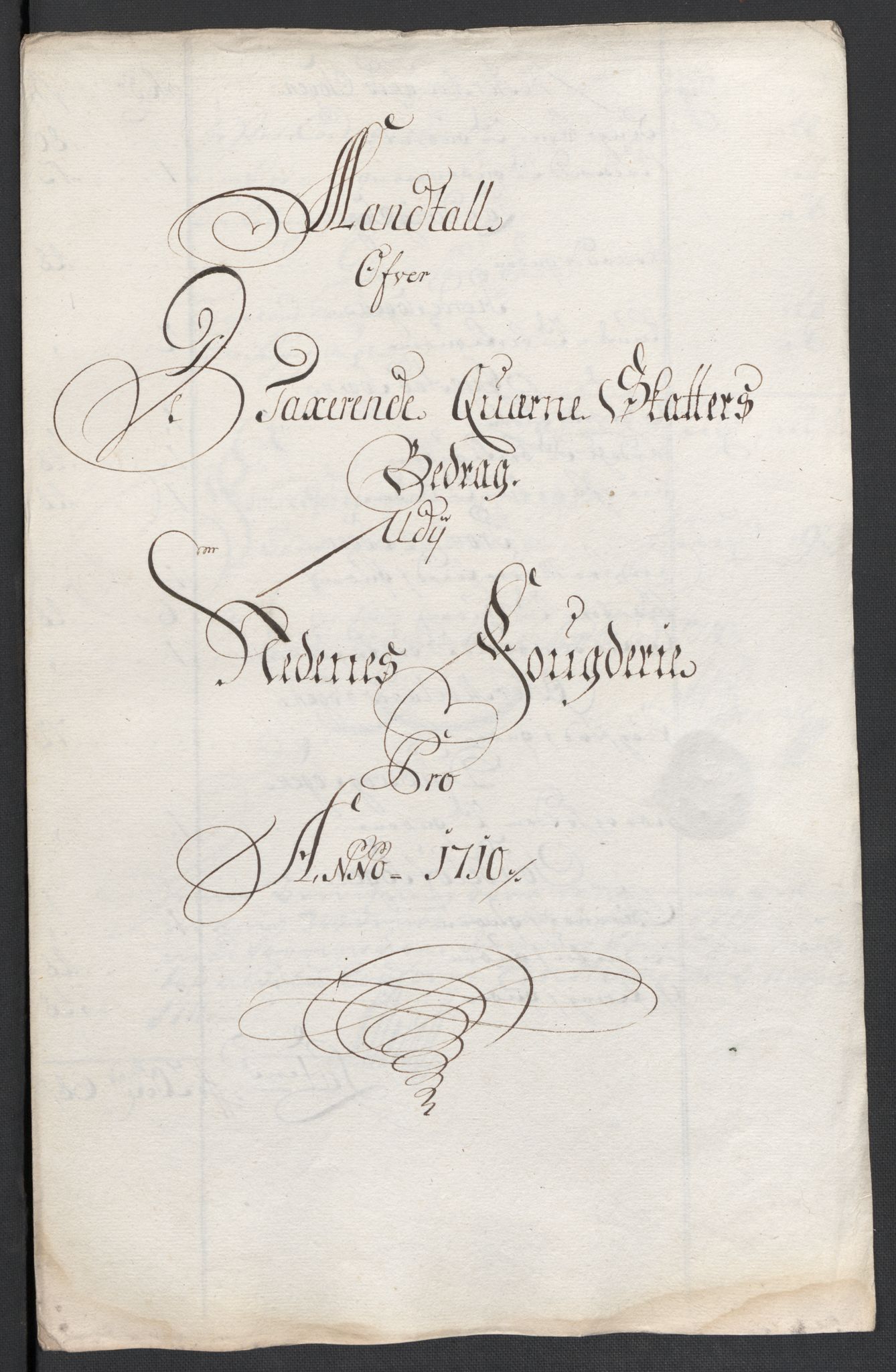 Rentekammeret inntil 1814, Reviderte regnskaper, Fogderegnskap, RA/EA-4092/R39/L2319: Fogderegnskap Nedenes, 1710-1711, s. 44