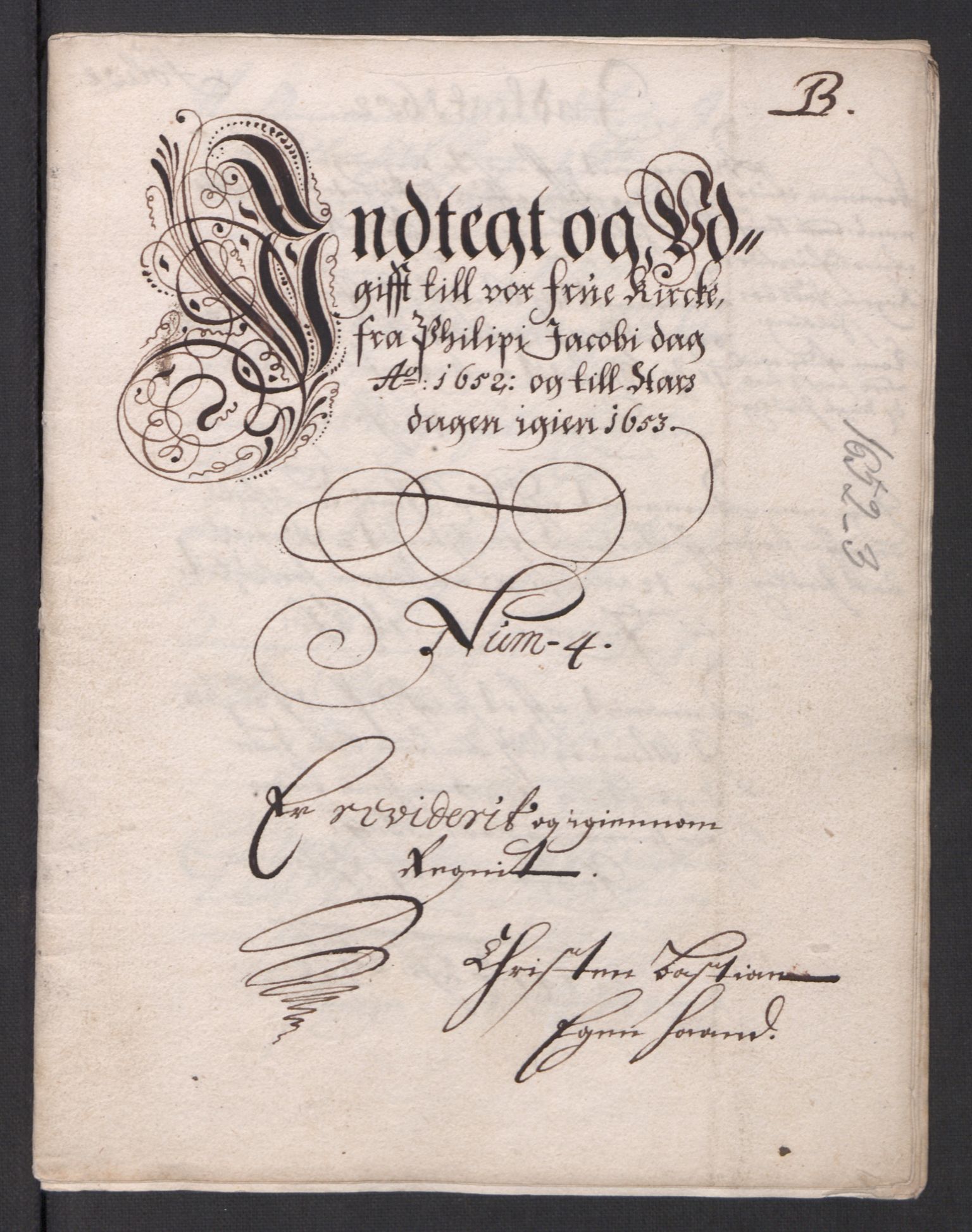 Rentekammeret inntil 1814, Reviderte regnskaper, Kirkeregnskap, RA/EA-4067/Rf/L0122: Kirkeregnskap, 1651-1674