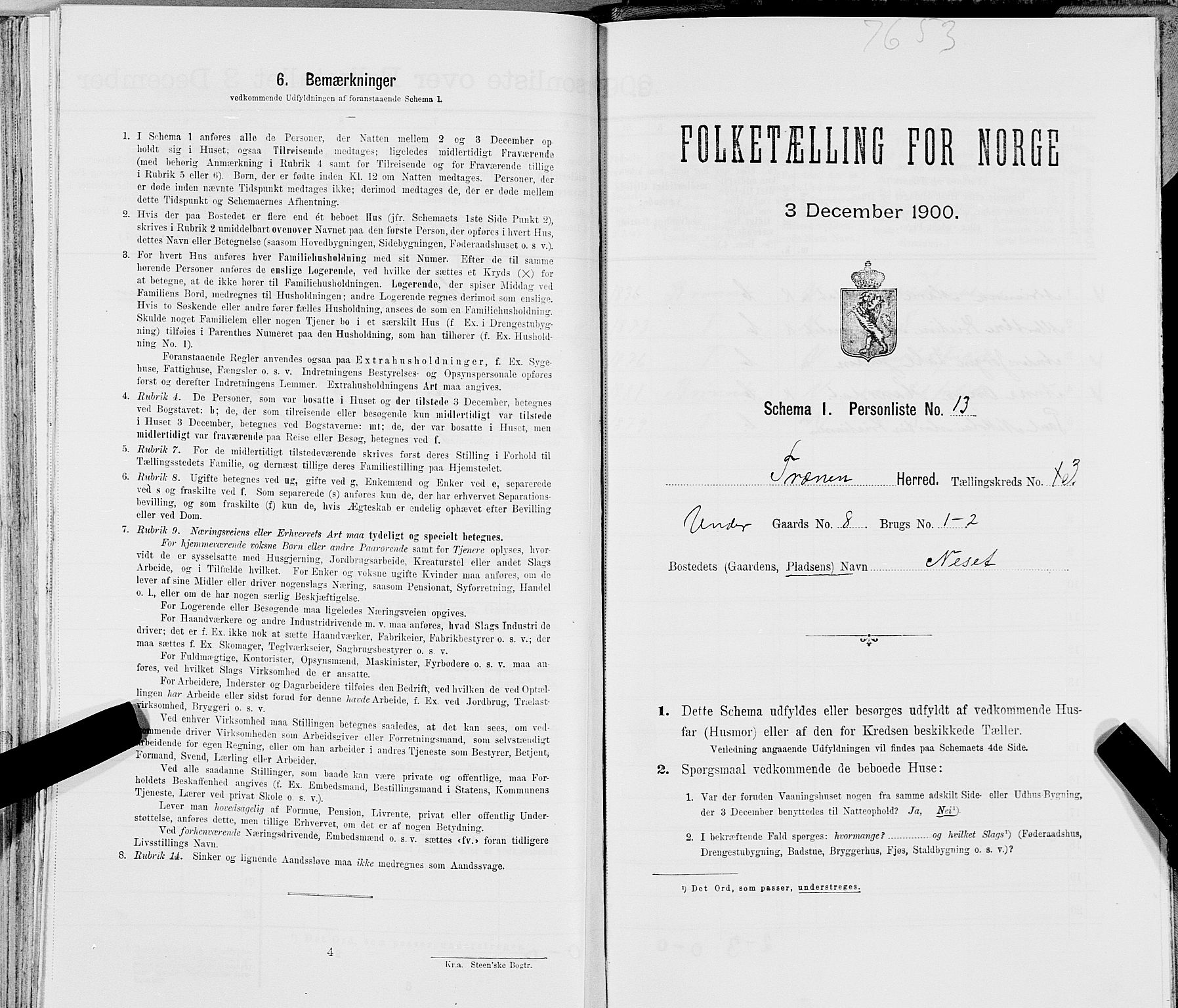 SAT, Folketelling 1900 for 1835 Træna herred, 1900, s. 256