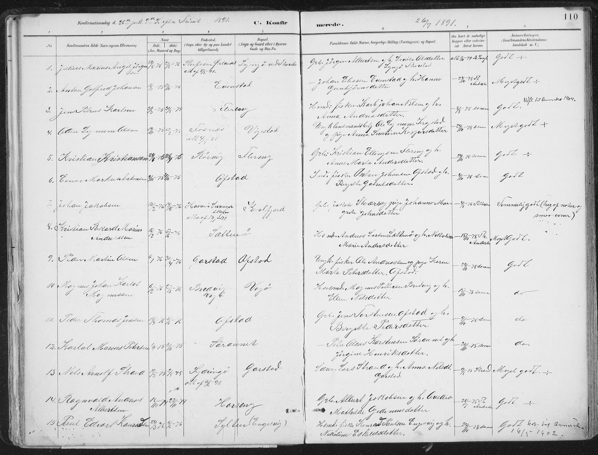 Ministerialprotokoller, klokkerbøker og fødselsregistre - Nord-Trøndelag, SAT/A-1458/786/L0687: Ministerialbok nr. 786A03, 1888-1898, s. 110