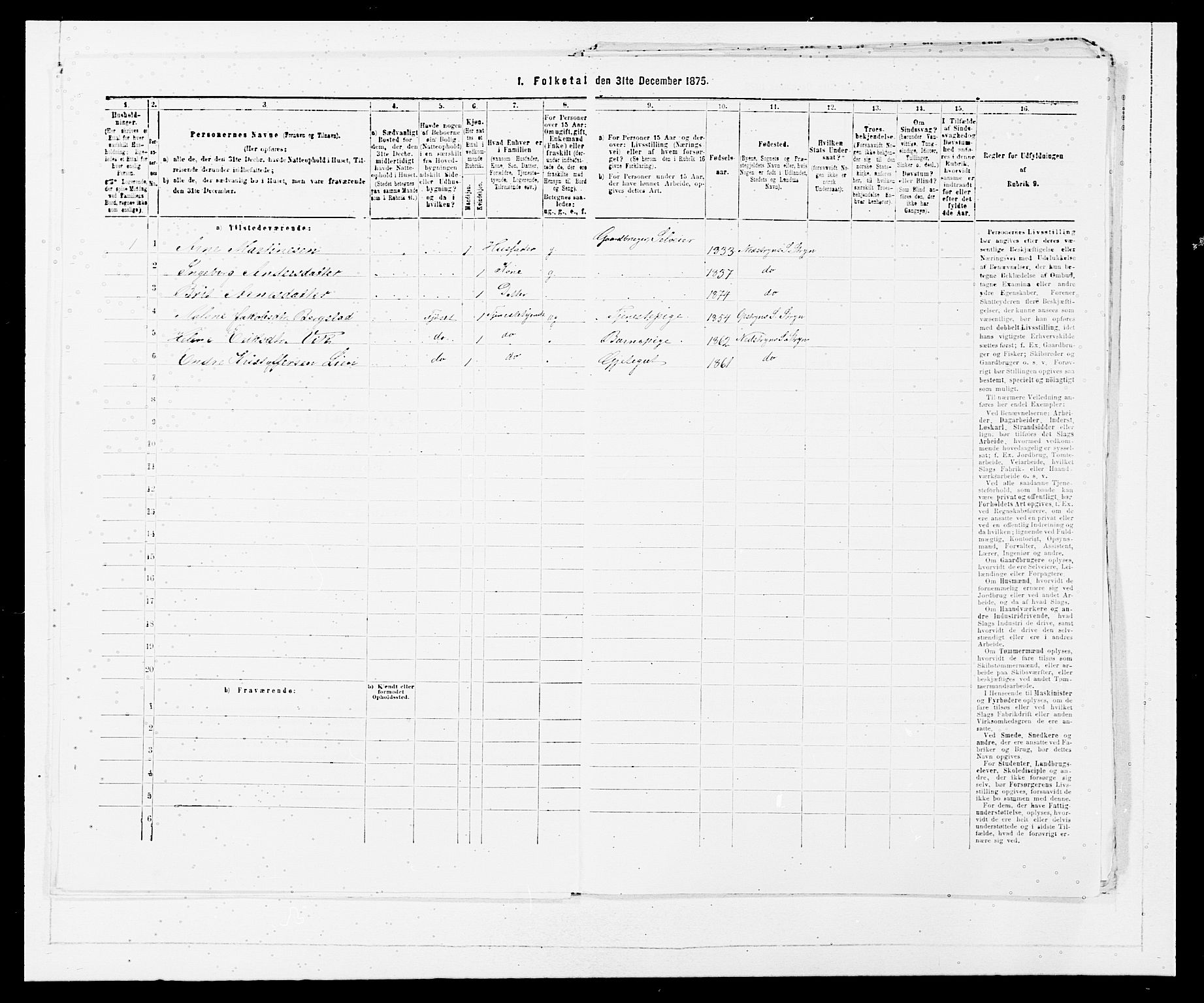 SAB, Folketelling 1875 for 1448P Stryn prestegjeld, 1875, s. 122