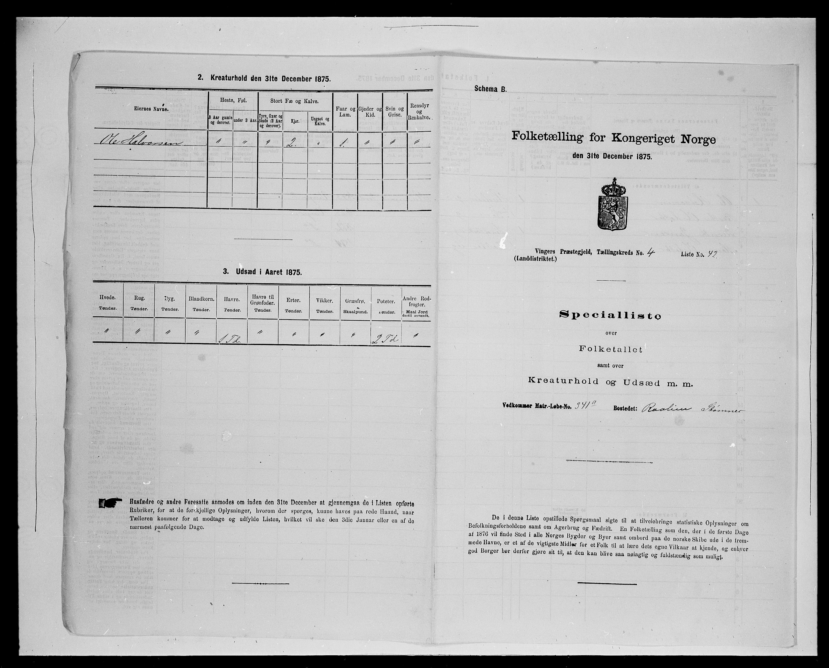 SAH, Folketelling 1875 for 0421L Vinger prestegjeld, Vinger sokn og Austmarka sokn, 1875, s. 680