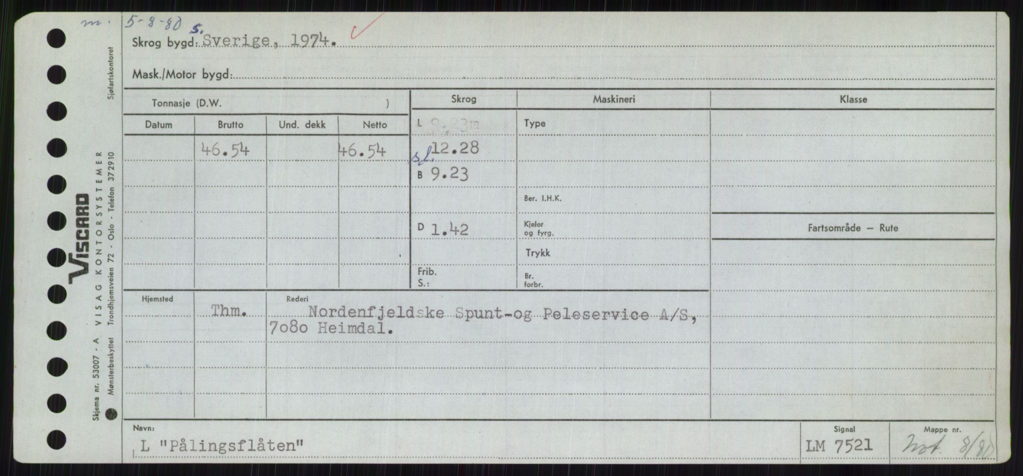 Sjøfartsdirektoratet med forløpere, Skipsmålingen, RA/S-1627/H/Hc/L0001: Lektere, A-Y, s. 353