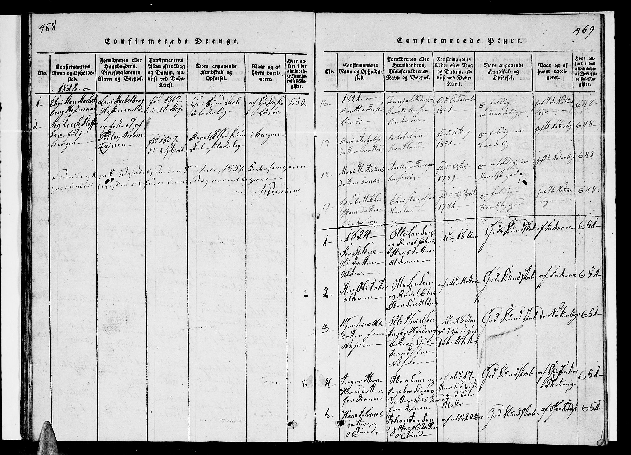 Ministerialprotokoller, klokkerbøker og fødselsregistre - Nordland, AV/SAT-A-1459/839/L0571: Klokkerbok nr. 839C01, 1820-1840, s. 468-469