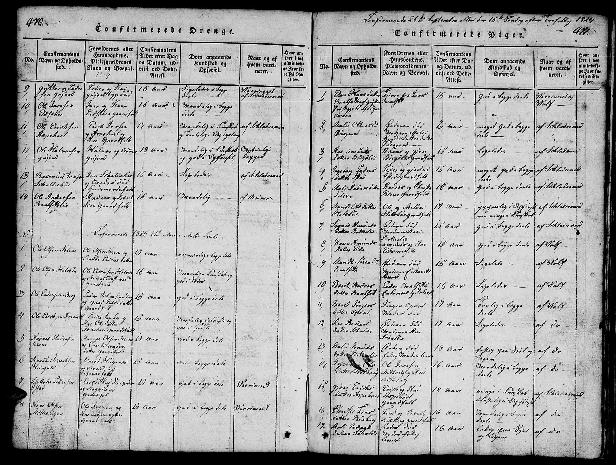 Ministerialprotokoller, klokkerbøker og fødselsregistre - Møre og Romsdal, SAT/A-1454/557/L0683: Klokkerbok nr. 557C01, 1818-1862, s. 470-471