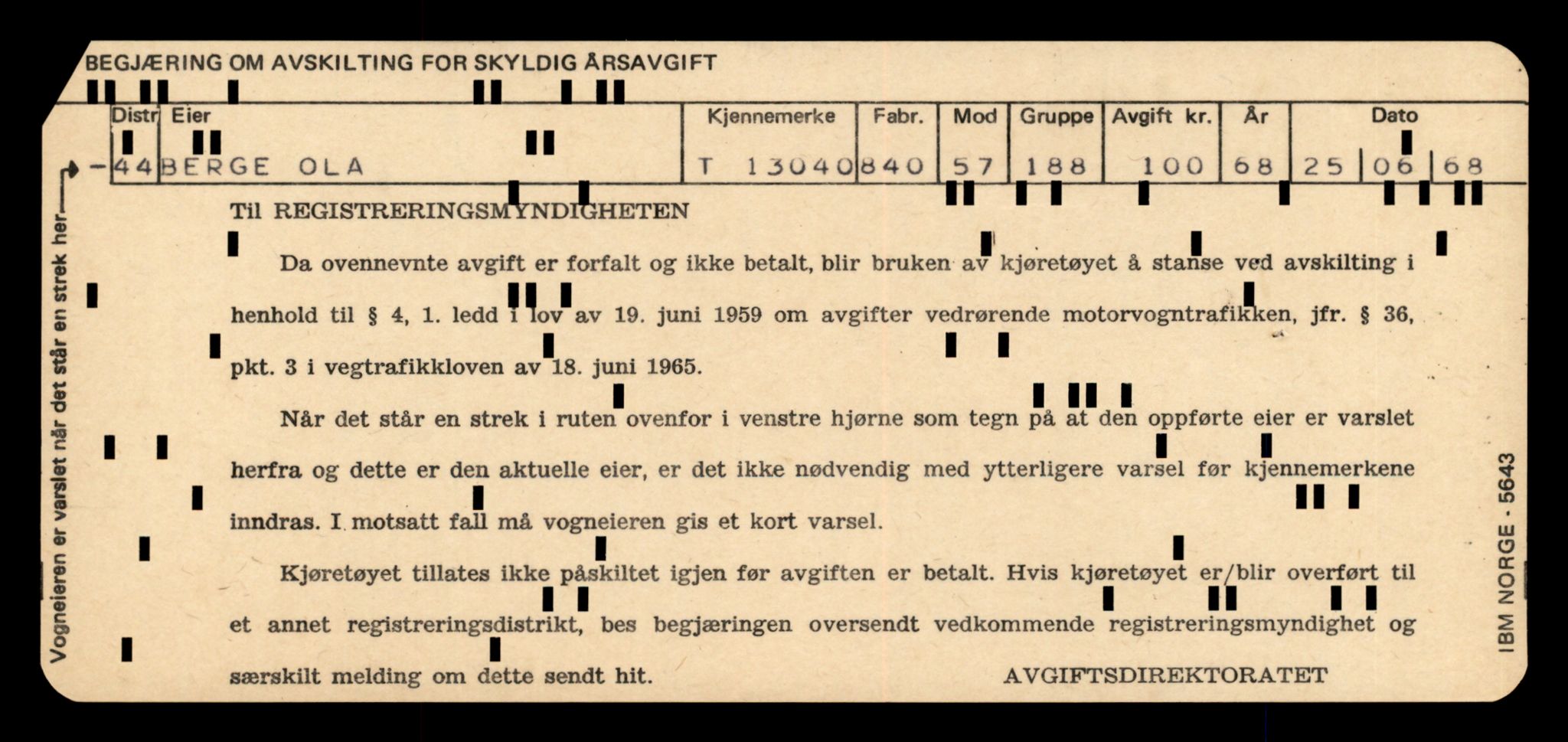 Møre og Romsdal vegkontor - Ålesund trafikkstasjon, AV/SAT-A-4099/F/Fe/L0037: Registreringskort for kjøretøy T 13031 - T 13179, 1927-1998, s. 235
