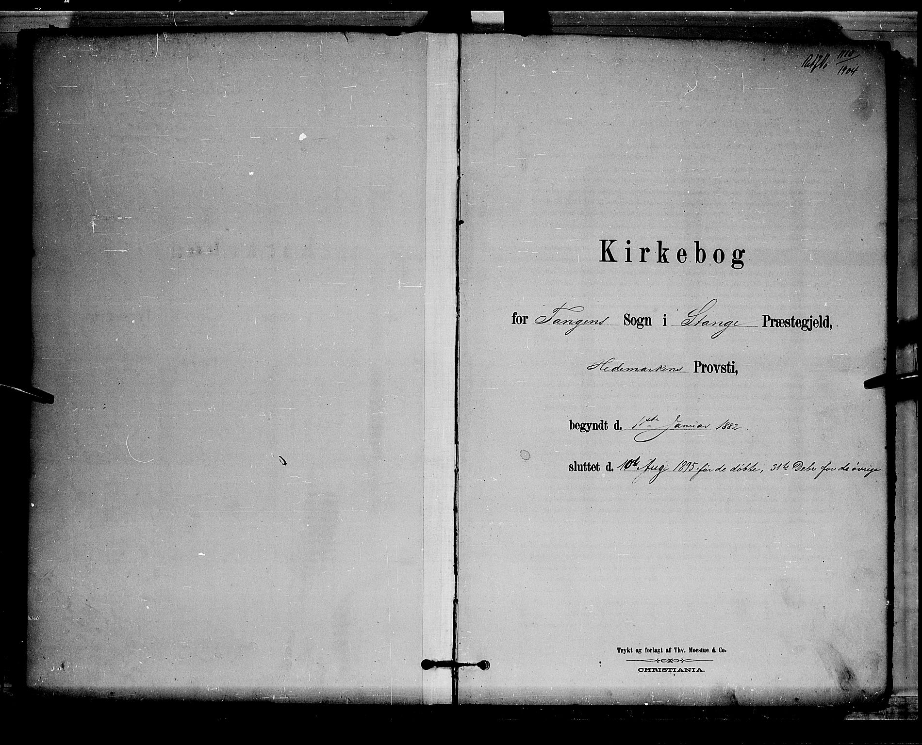 Stange prestekontor, SAH/PREST-002/L/L0008: Klokkerbok nr. 8, 1882-1895