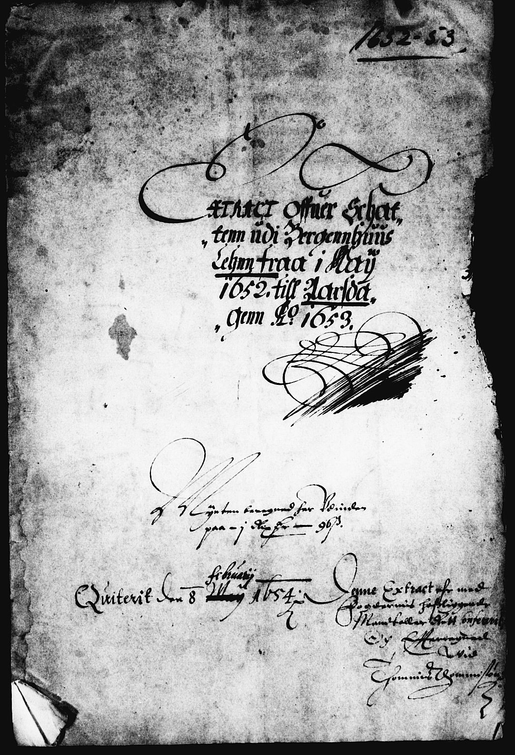 Rentekammeret inntil 1814, Reviderte regnskaper, Lensregnskaper, AV/RA-EA-5023/R/Rb/Rbt/L0124: Bergenhus len, 1652-1654
