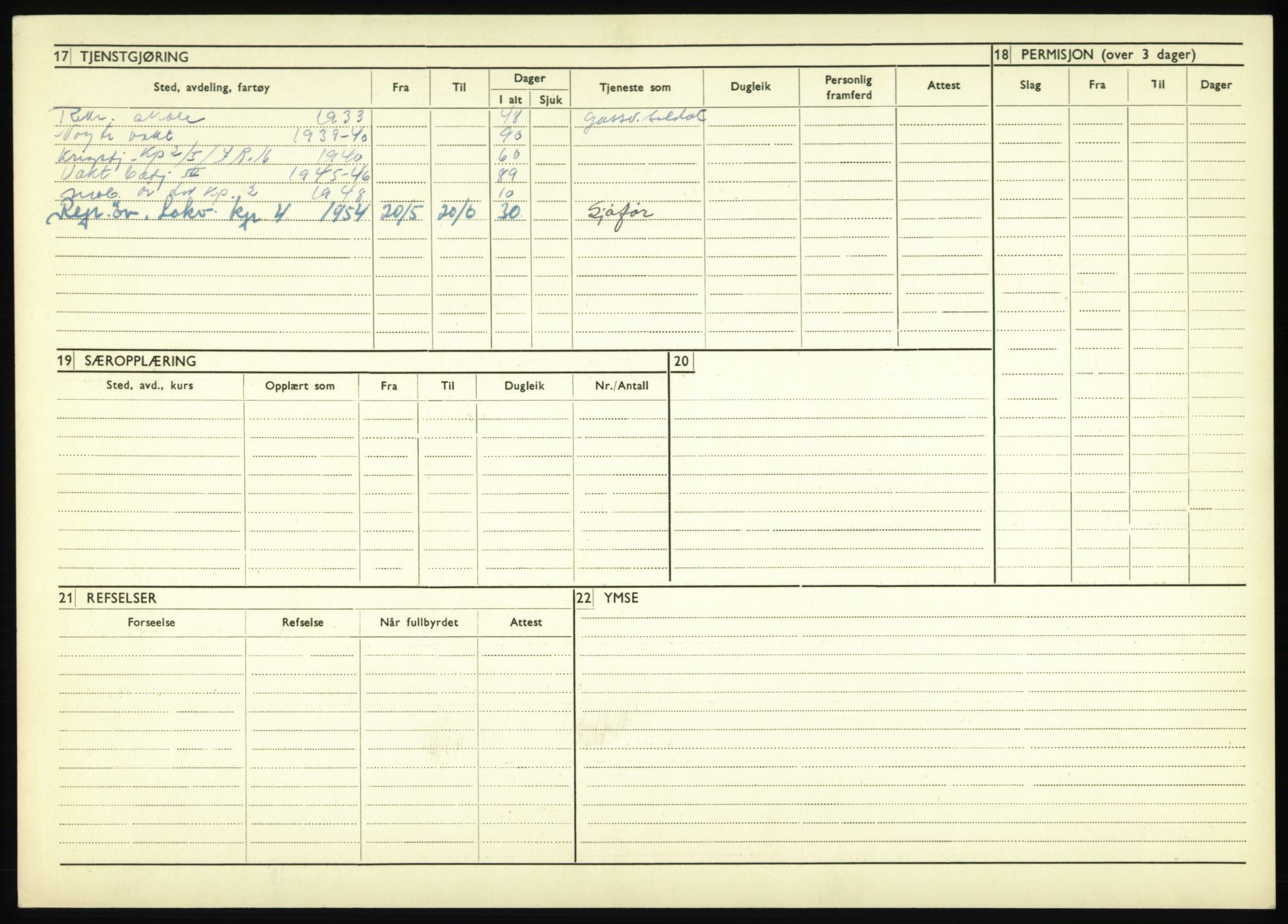 Forsvaret, Troms infanteriregiment nr. 16, AV/RA-RAFA-3146/P/Pa/L0017: Rulleblad for regimentets menige mannskaper, årsklasse 1933, 1933, s. 1006