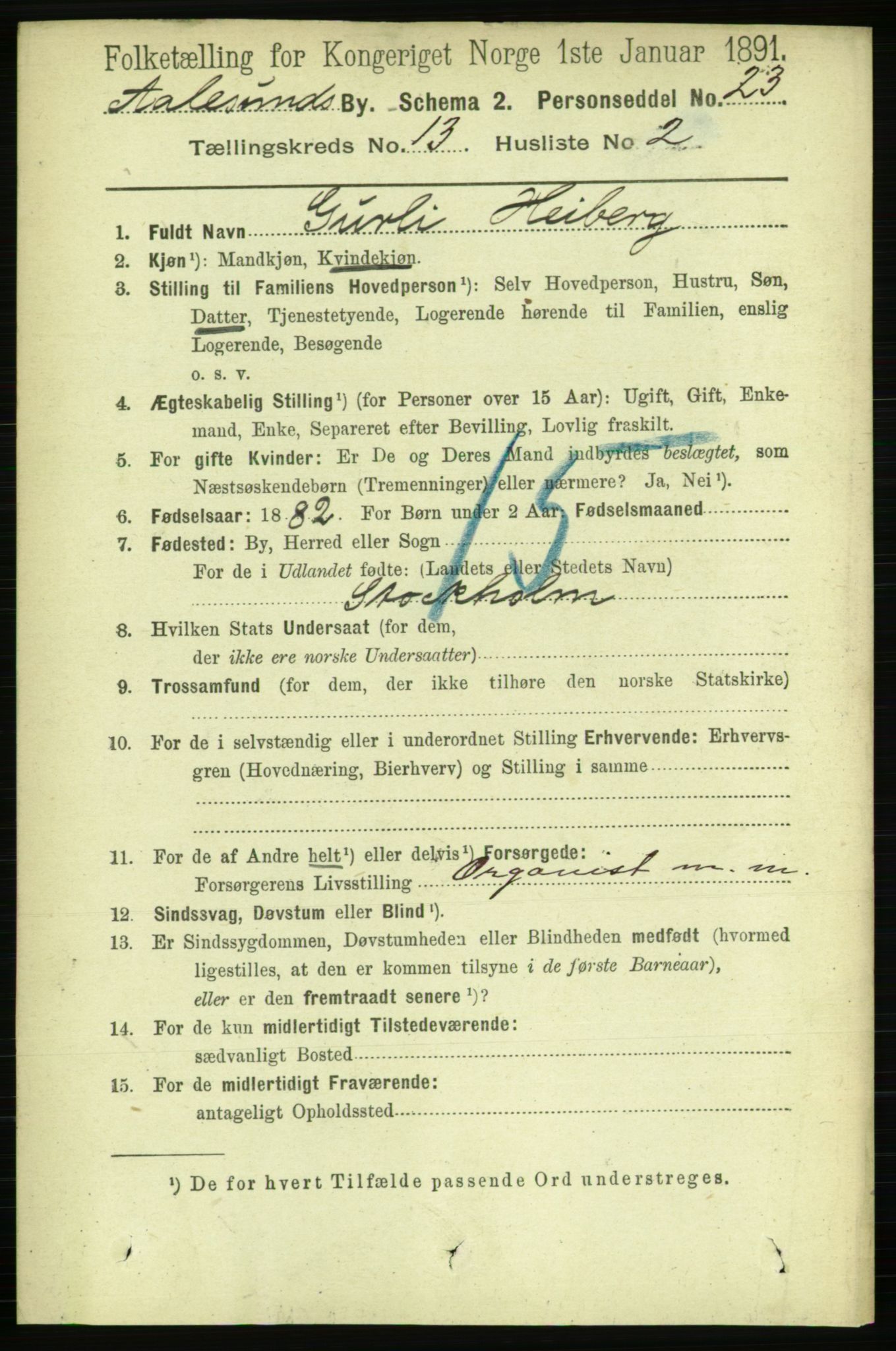 RA, Folketelling 1891 for 1501 Ålesund kjøpstad, 1891, s. 7936