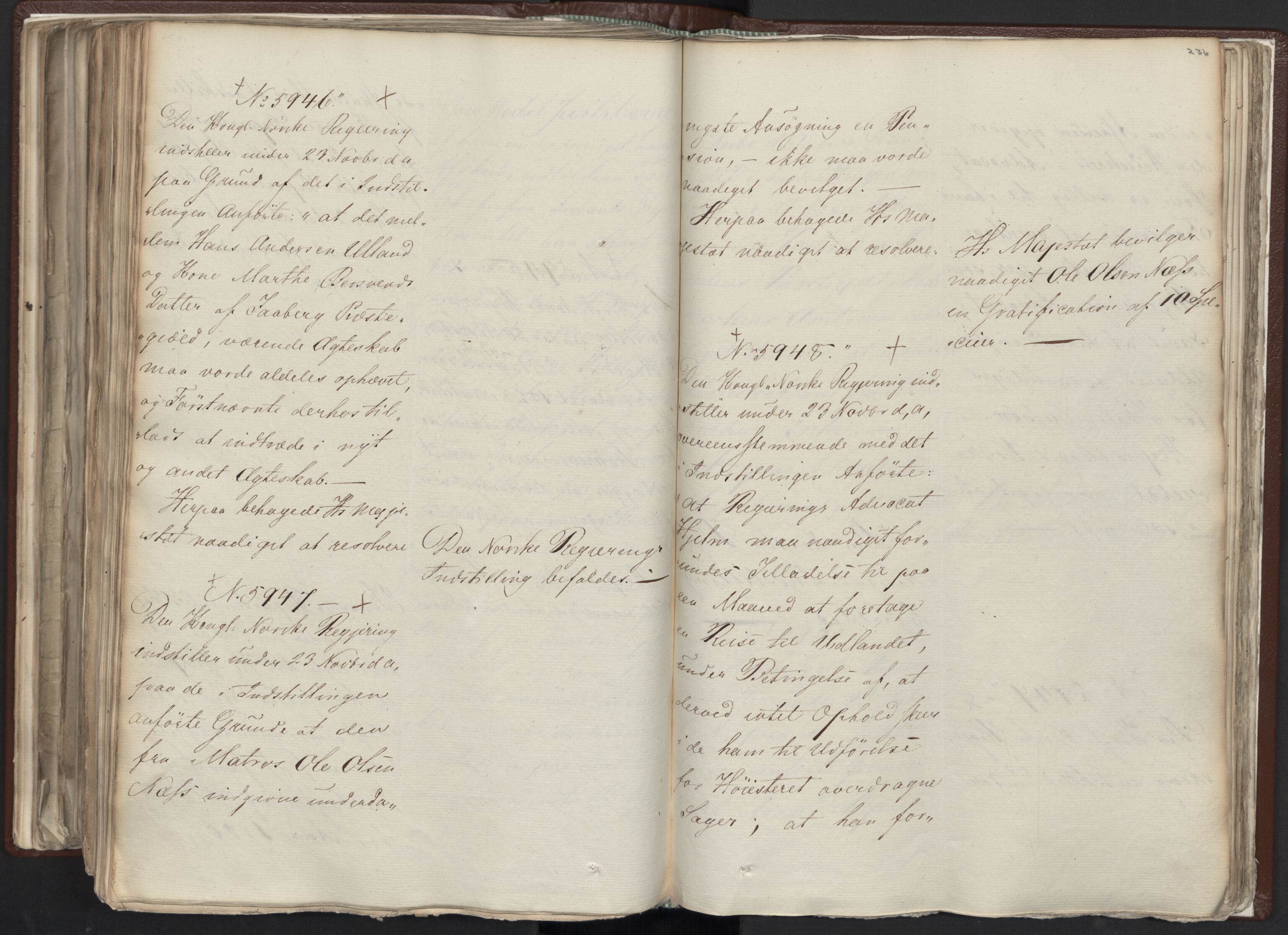 Statsrådssekretariatet, AV/RA-S-1001/A/Ab/L0012: Kgl. res. nr. 5679-6008 II, 1821, s. 235b-236a