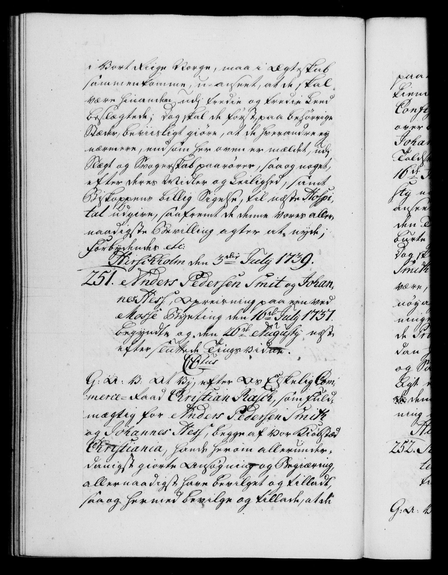 Danske Kanselli 1572-1799, AV/RA-EA-3023/F/Fc/Fca/Fcaa/L0031: Norske registre, 1739-1740, s. 162b