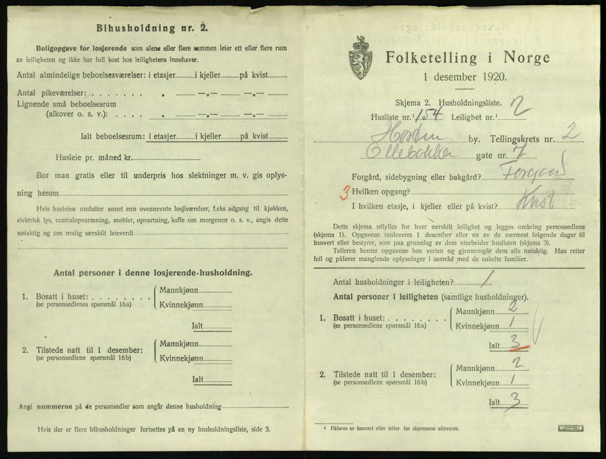 SAKO, Folketelling 1920 for 0703 Horten kjøpstad, 1920, s. 3917