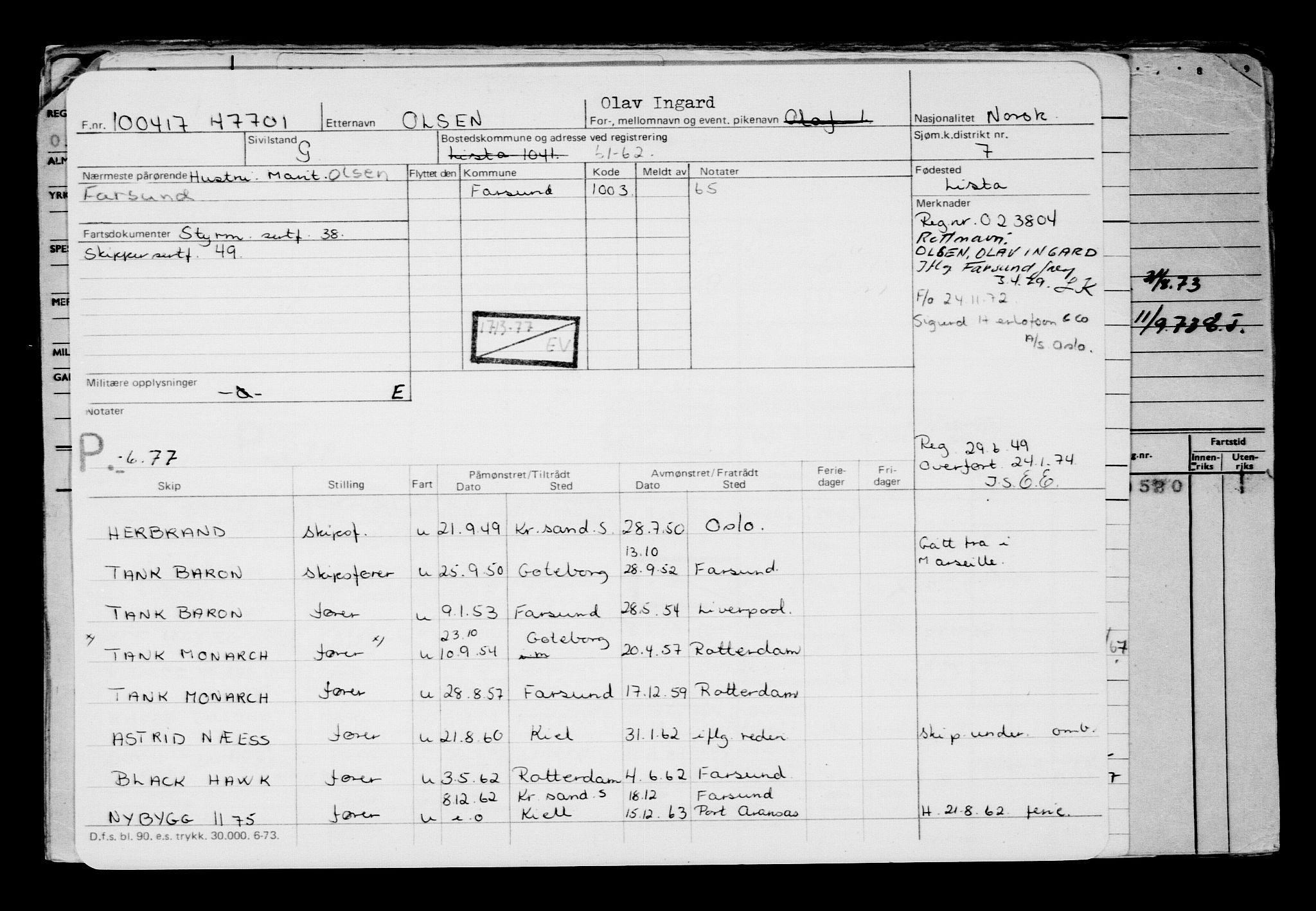 Direktoratet for sjømenn, AV/RA-S-3545/G/Gb/L0147: Hovedkort, 1917, s. 566