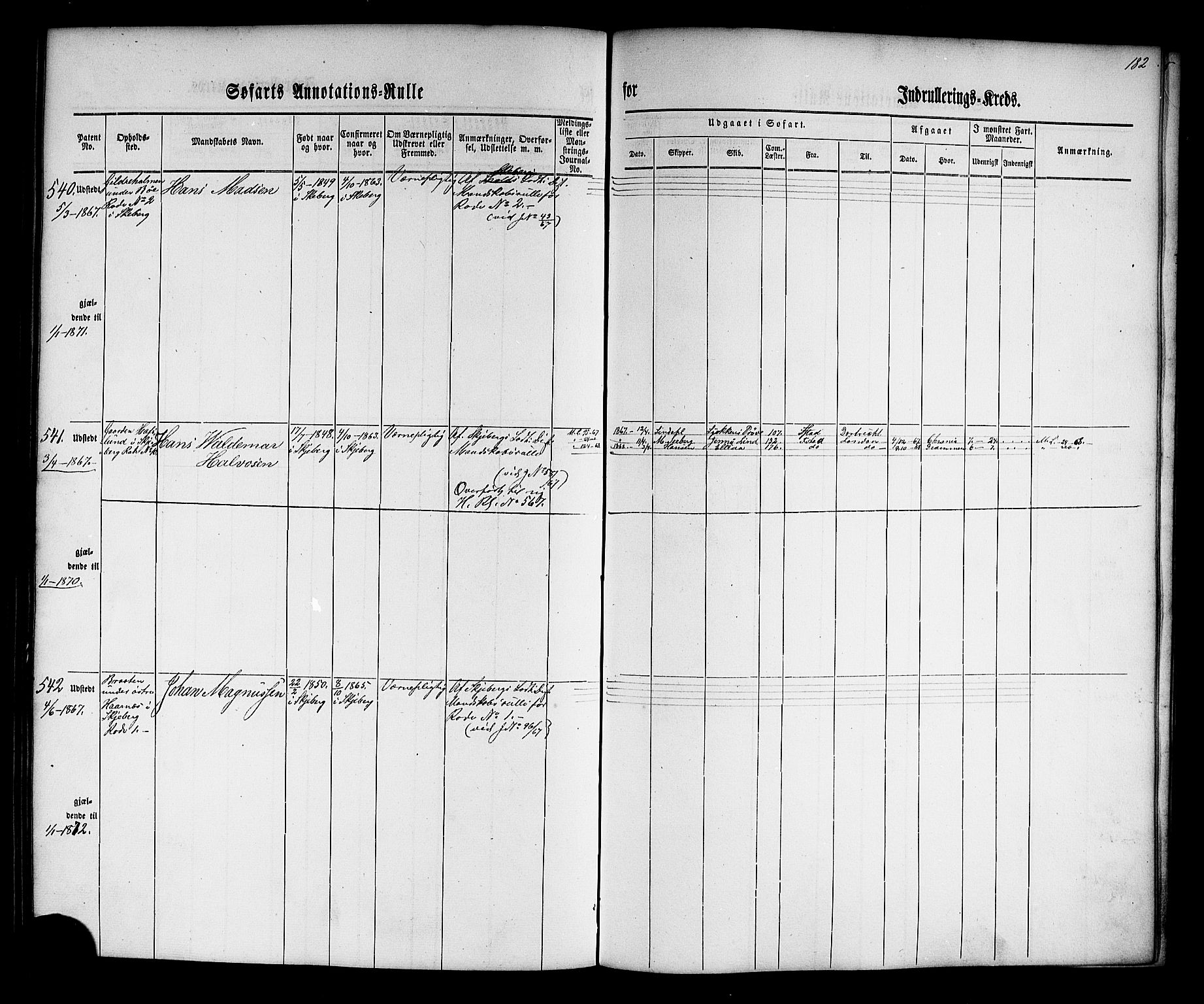 Halden mønstringskontor, SAO/A-10569a/F/Fc/Fca/L0001: Annotasjonsrulle, 1860-1868, s. 166