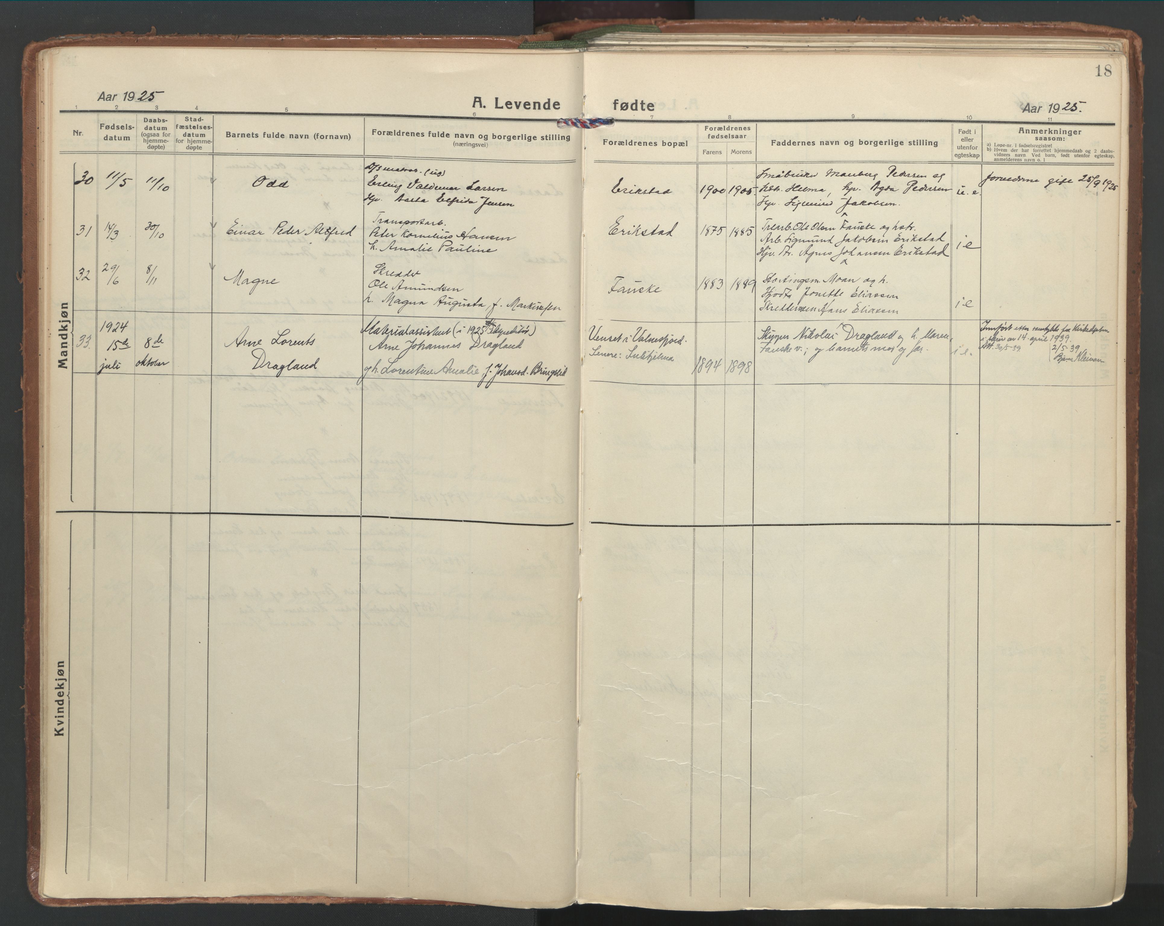 Ministerialprotokoller, klokkerbøker og fødselsregistre - Nordland, AV/SAT-A-1459/849/L0699: Ministerialbok nr. 849A10, 1924-1937, s. 18