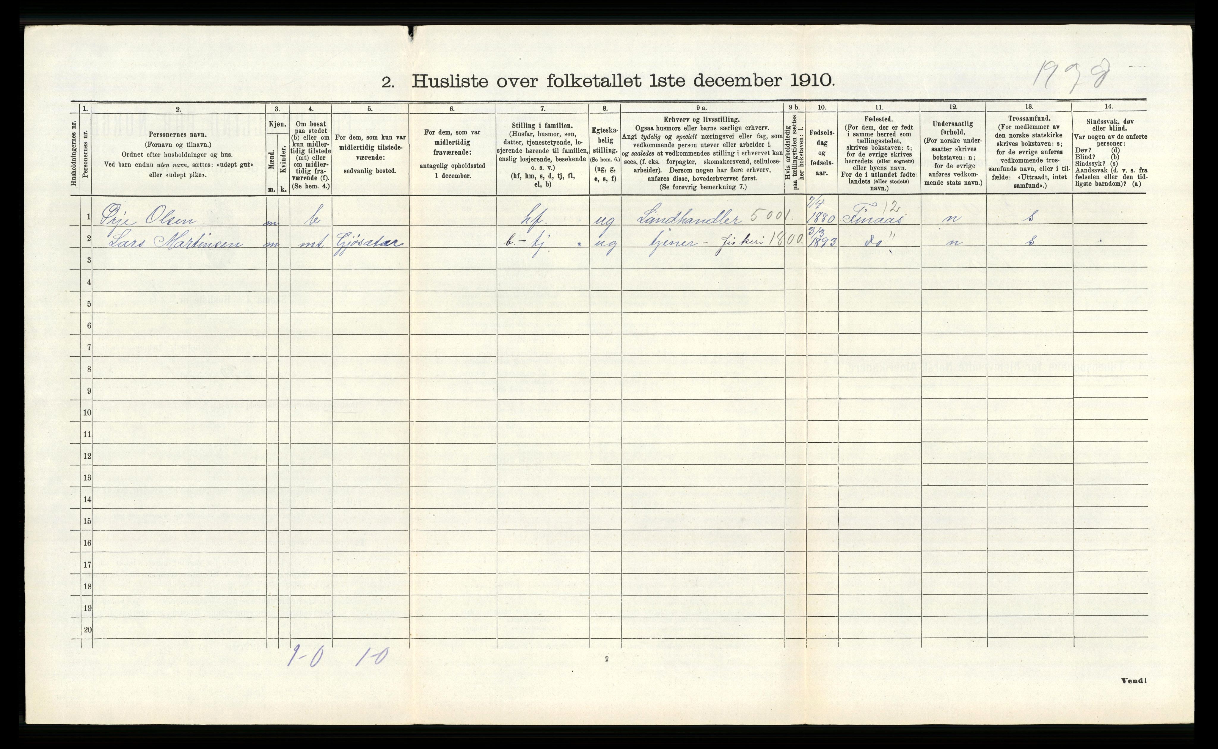 RA, Folketelling 1910 for 1222 Fitjar herred, 1910, s. 380