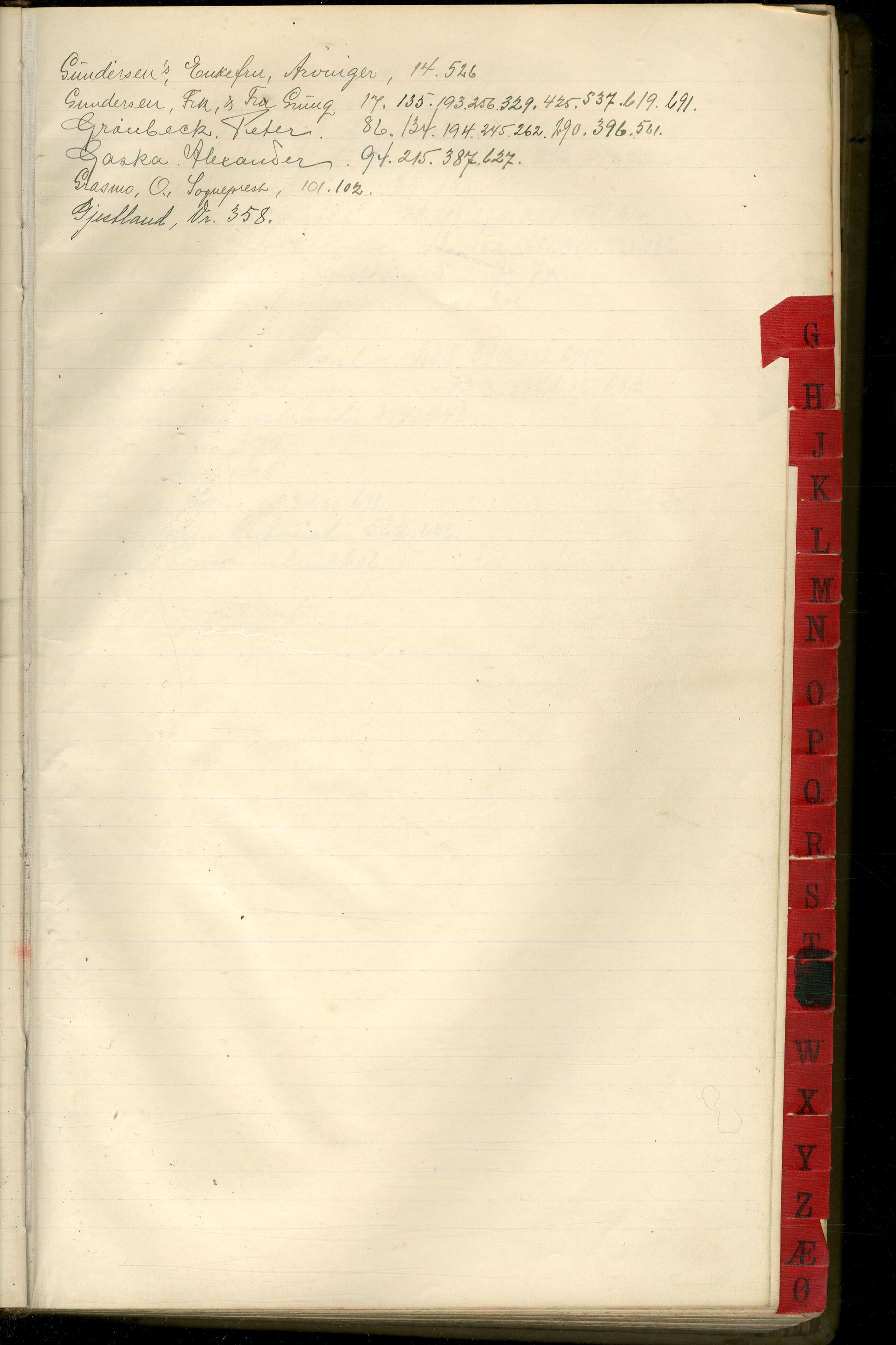 Brodtkorb handel A/S, VAMU/A-0001/R/Rb/L0007: Hovedbok for innenbys debitorer Litr U, 1912-1916
