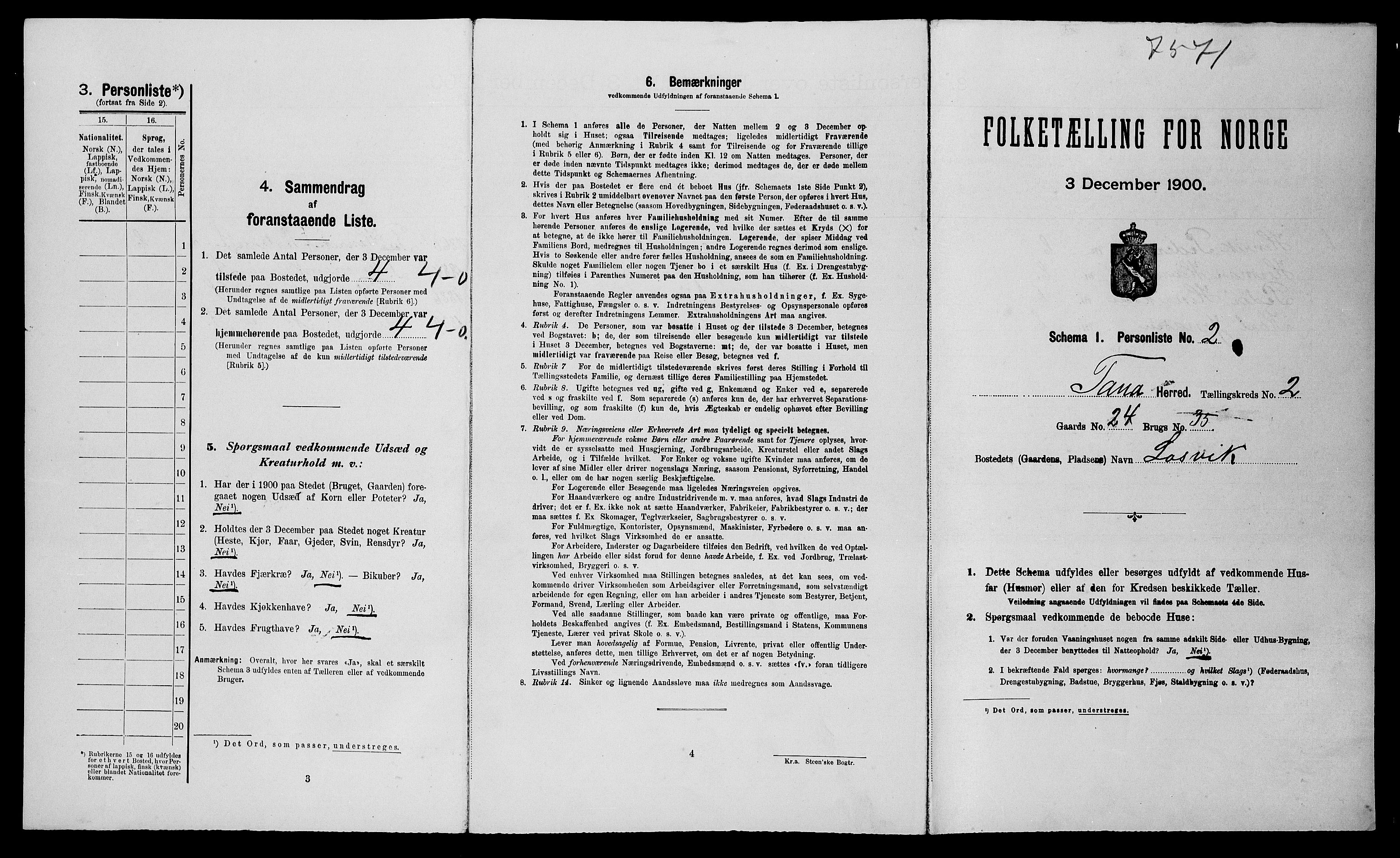 SATØ, Folketelling 1900 for 2025 Tana herred, 1900, s. 260