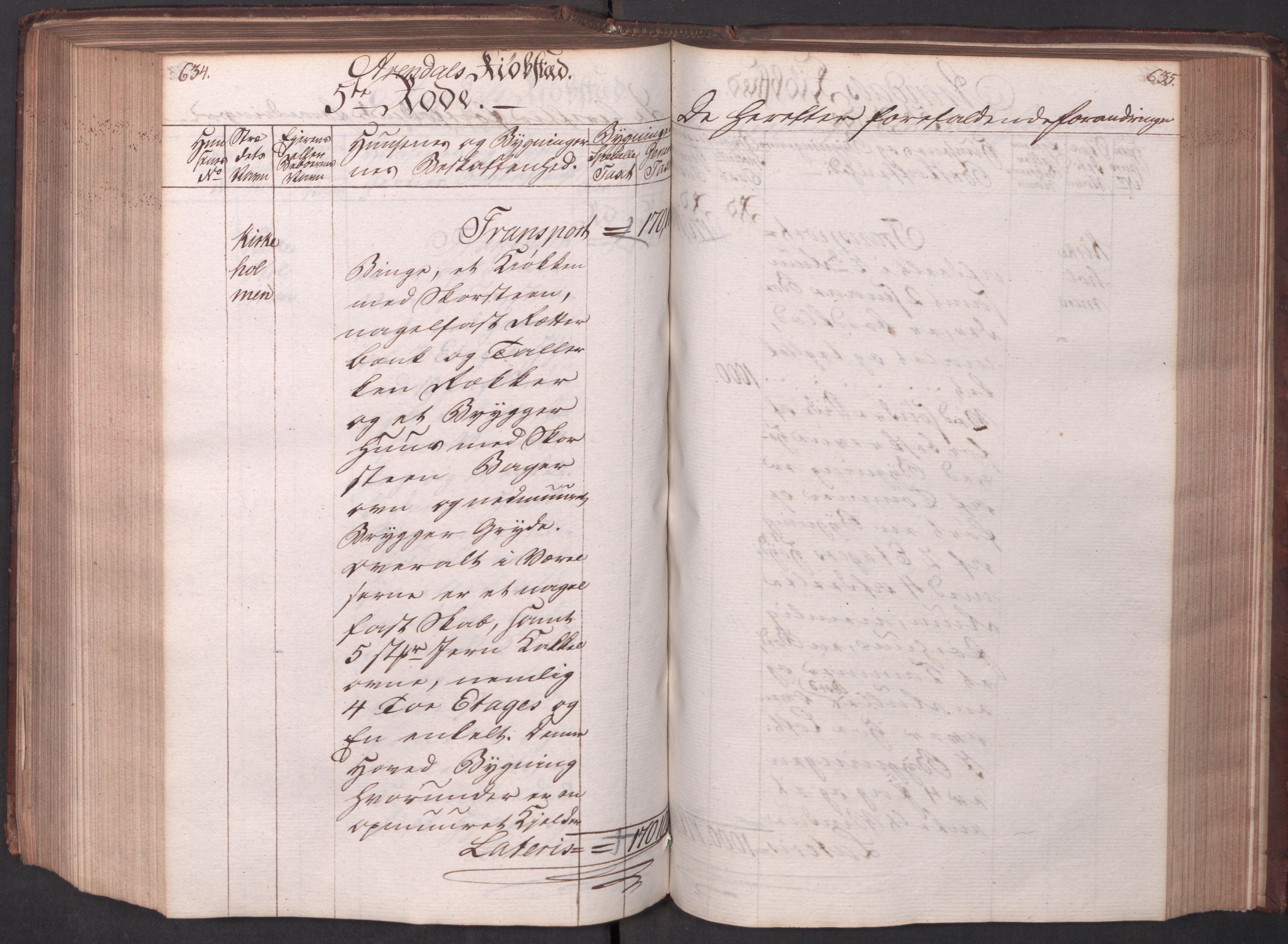 Kommersekollegiet, Brannforsikringskontoret 1767-1814, AV/RA-EA-5458/F/Fa/L0002/0002: Arendal / Branntakstprotokoll, 1797, s. 634-635