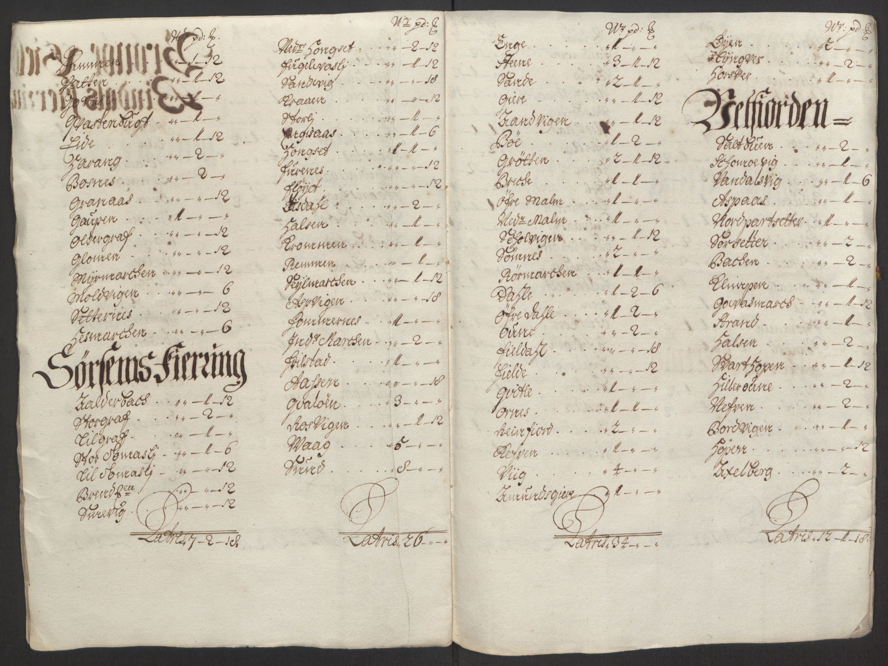 Rentekammeret inntil 1814, Reviderte regnskaper, Fogderegnskap, AV/RA-EA-4092/R65/L4505: Fogderegnskap Helgeland, 1693-1696, s. 98