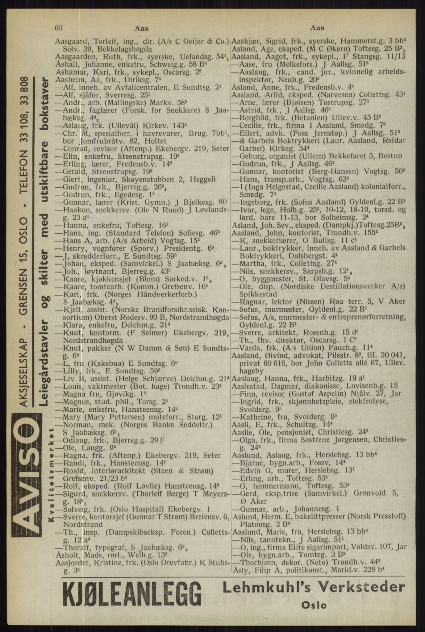 Kristiania/Oslo adressebok, PUBL/-, 1944, s. 60