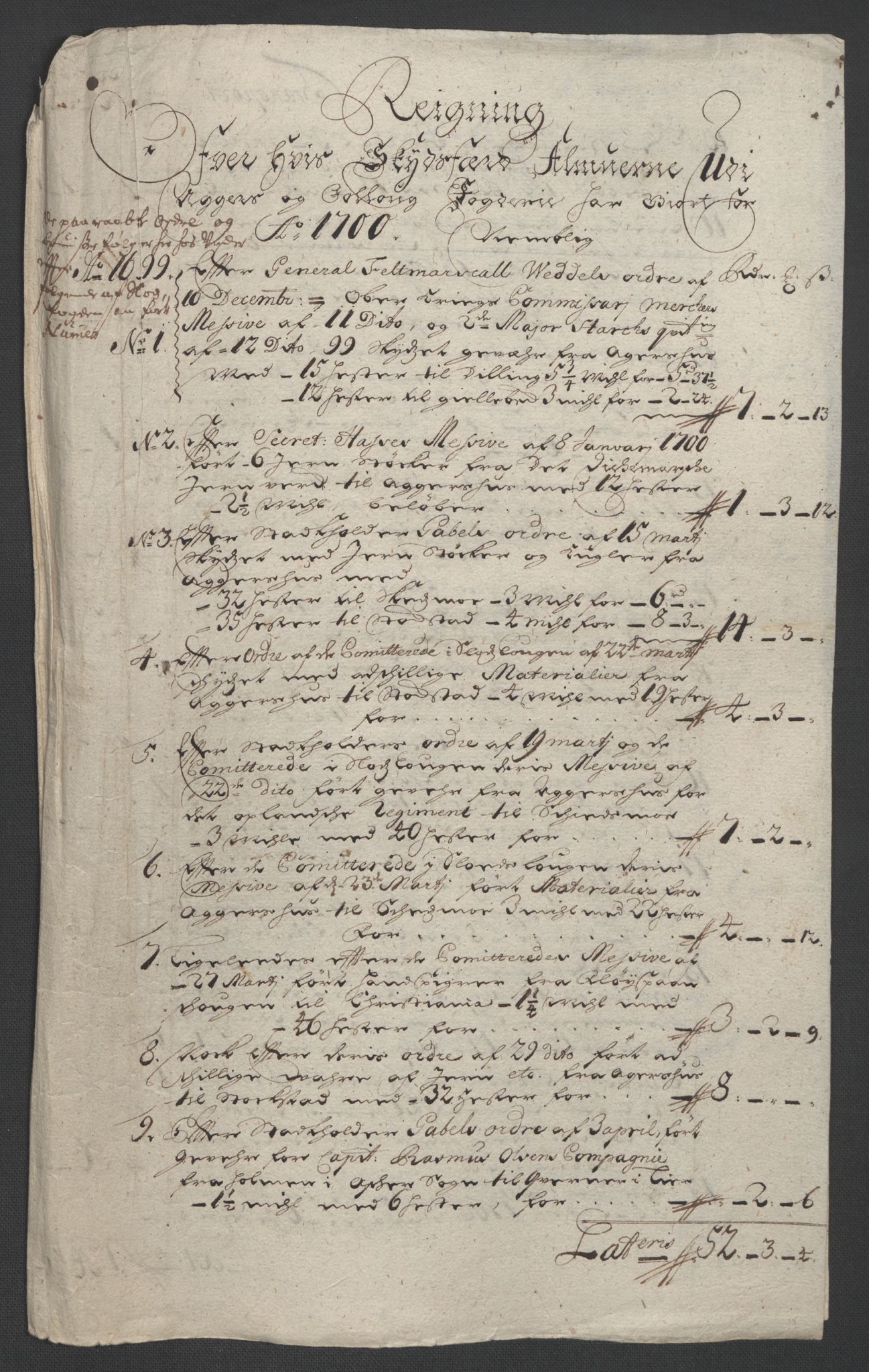 Rentekammeret inntil 1814, Reviderte regnskaper, Fogderegnskap, AV/RA-EA-4092/R10/L0443: Fogderegnskap Aker og Follo, 1700, s. 161