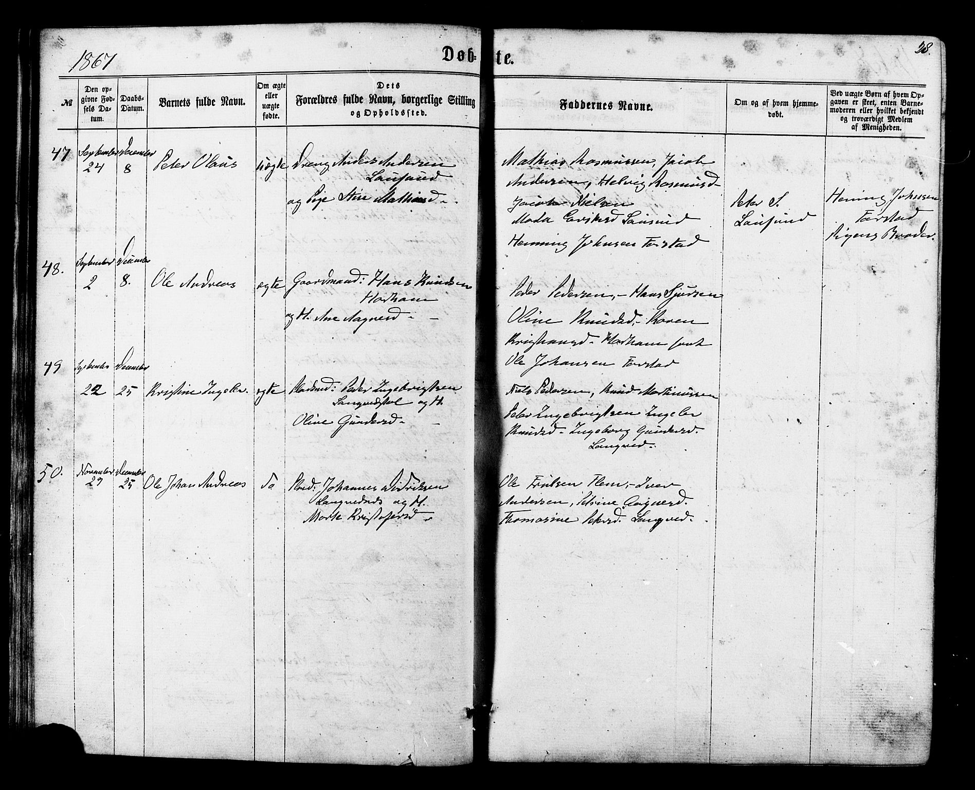 Ministerialprotokoller, klokkerbøker og fødselsregistre - Møre og Romsdal, SAT/A-1454/536/L0498: Ministerialbok nr. 536A07, 1862-1875, s. 28