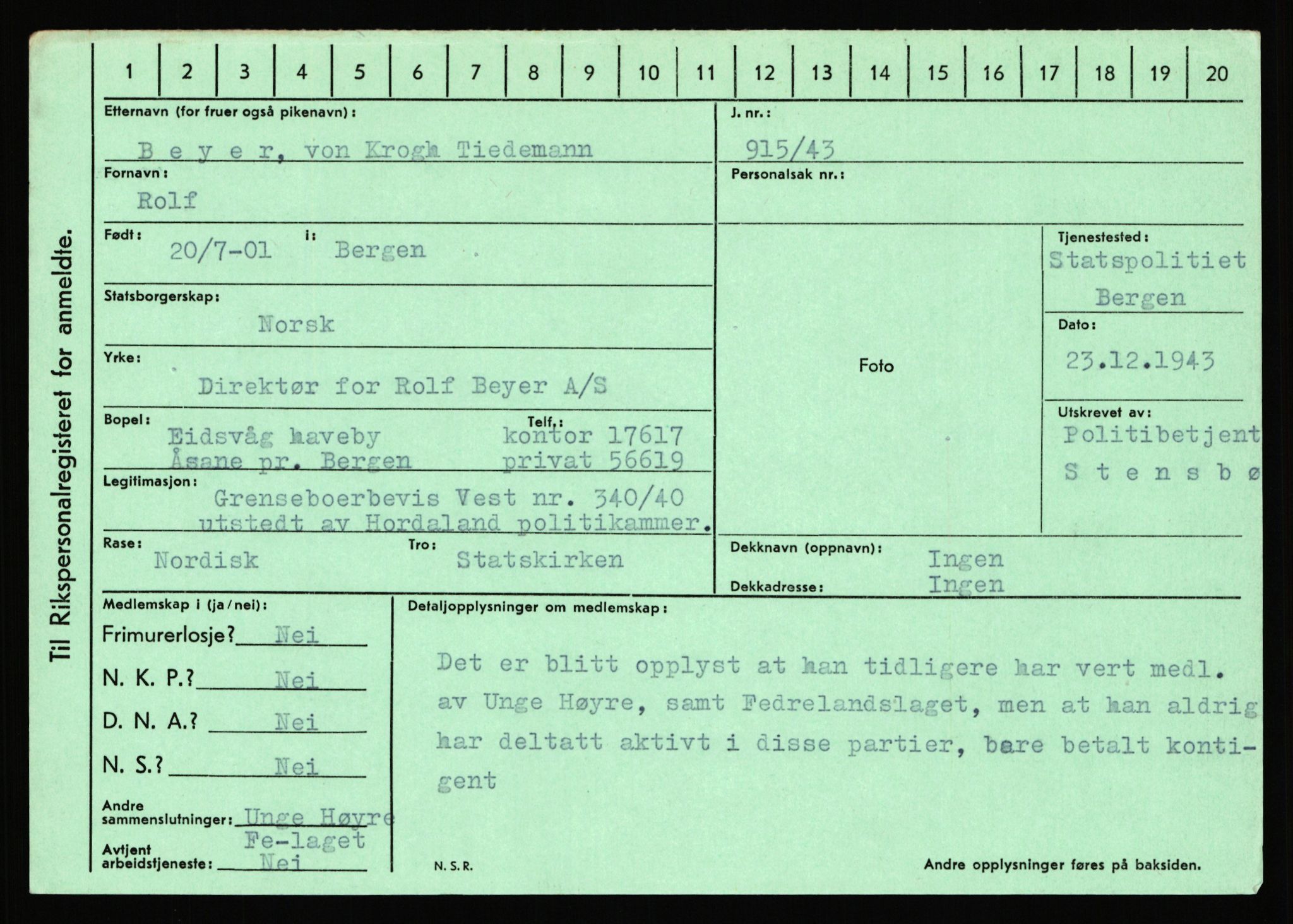 Statspolitiet - Hovedkontoret / Osloavdelingen, AV/RA-S-1329/C/Ca/L0002: Arneberg - Brand, 1943-1945, s. 3171