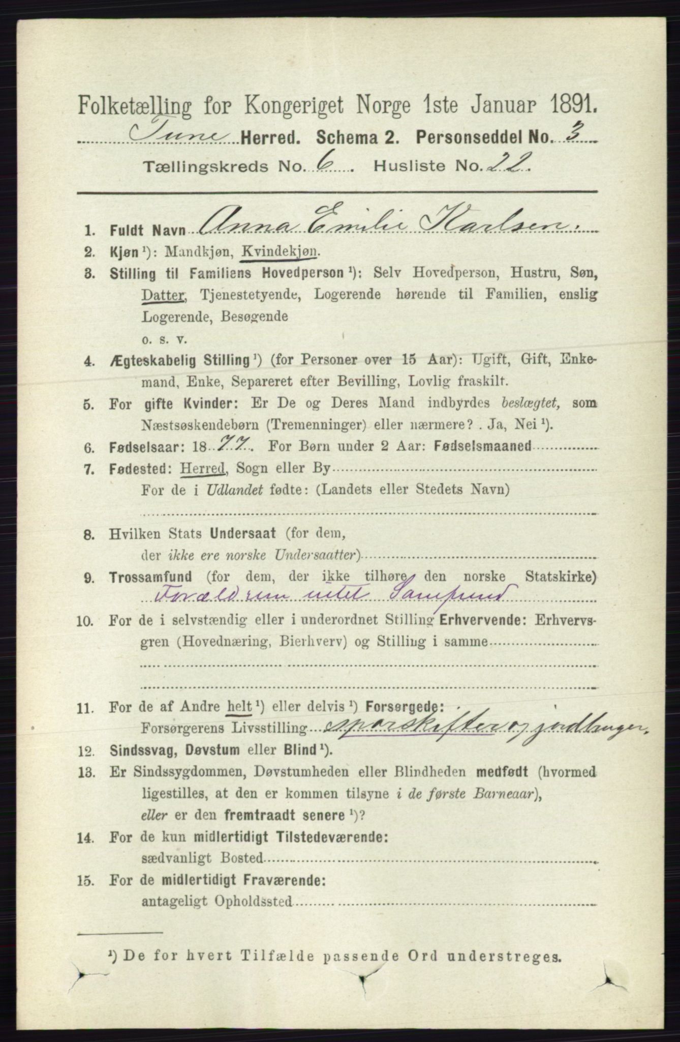 RA, Folketelling 1891 for 0130 Tune herred, 1891, s. 4208