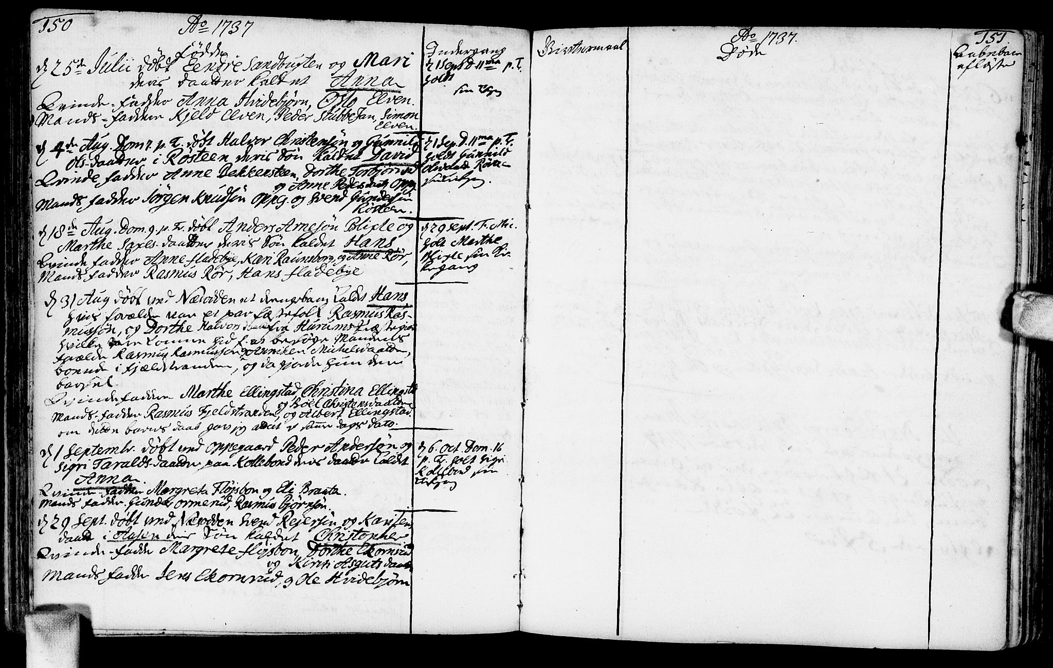 Nesodden prestekontor Kirkebøker, AV/SAO-A-10013/F/Fa/L0001: Ministerialbok nr. I 1, 1709-1750, s. 150-151