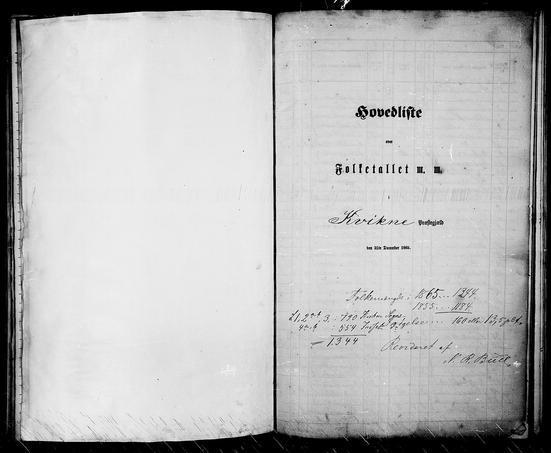RA, Folketelling 1865 for 0440P Kvikne prestegjeld, 1865, s. 1
