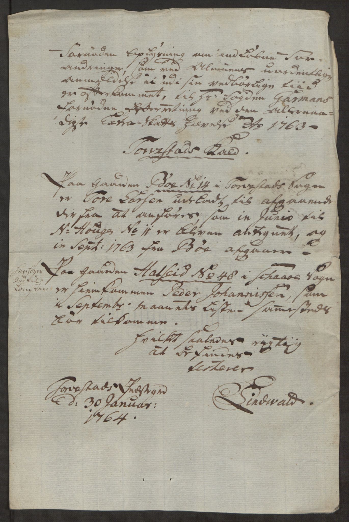 Rentekammeret inntil 1814, Reviderte regnskaper, Hovedkasseregnskaper, RA/EA-4065/Rf/L0072b: Ekstraskatteregnskap, 1762, s. 696