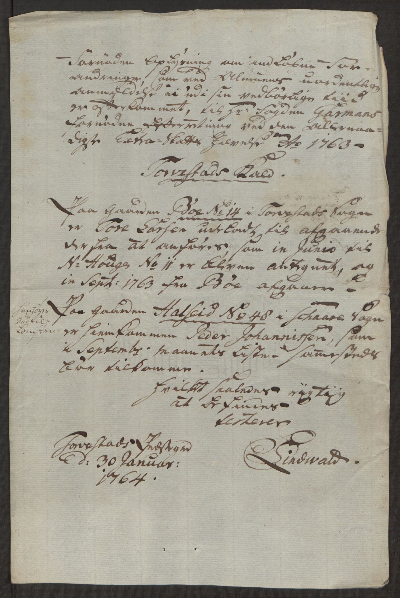 Rentekammeret inntil 1814, Reviderte regnskaper, Hovedkasseregnskaper, AV/RA-EA-4065/Rf/L0072b: Ekstraskatteregnskap, 1762, s. 696