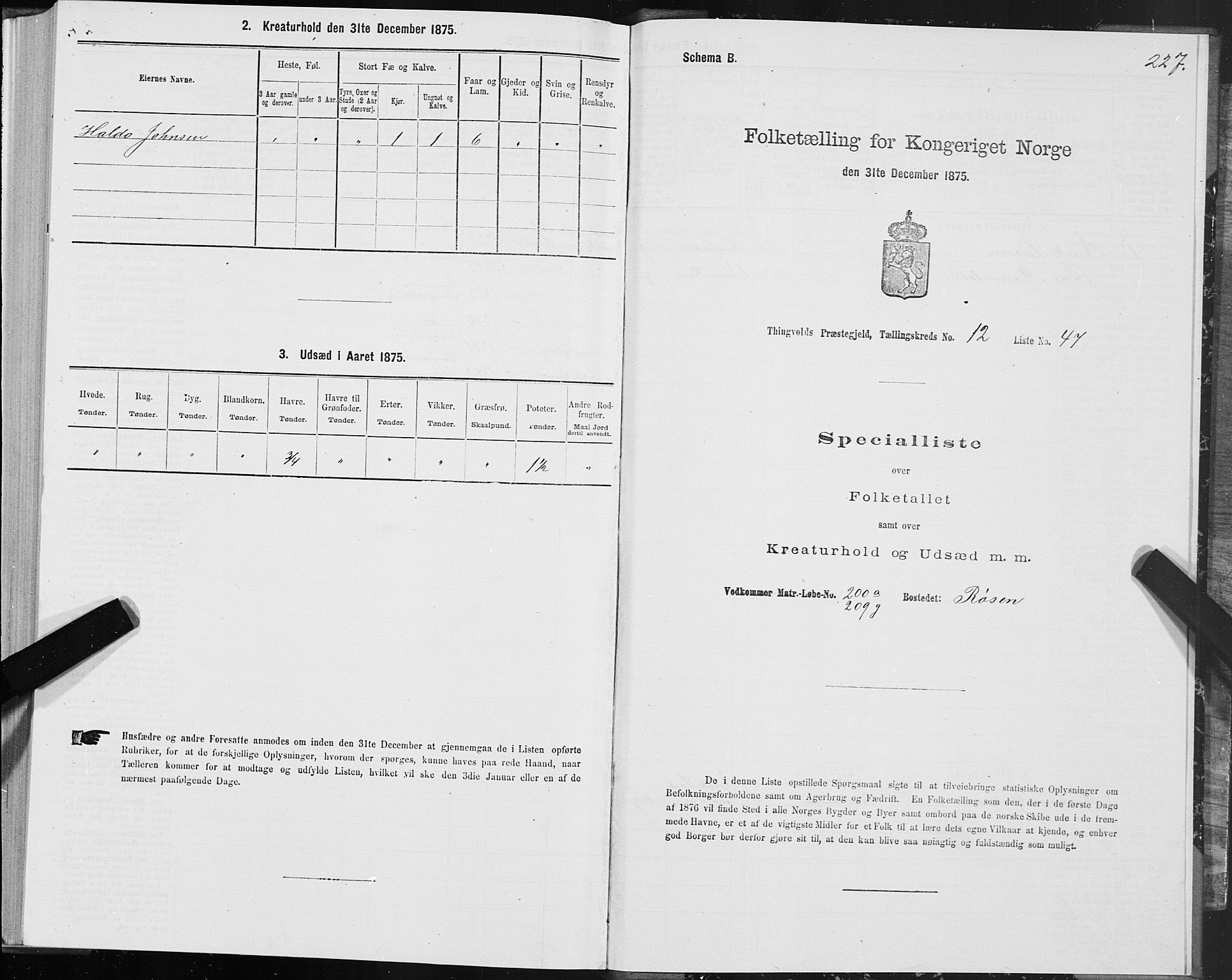 SAT, Folketelling 1875 for 1560P Tingvoll prestegjeld, 1875, s. 4227