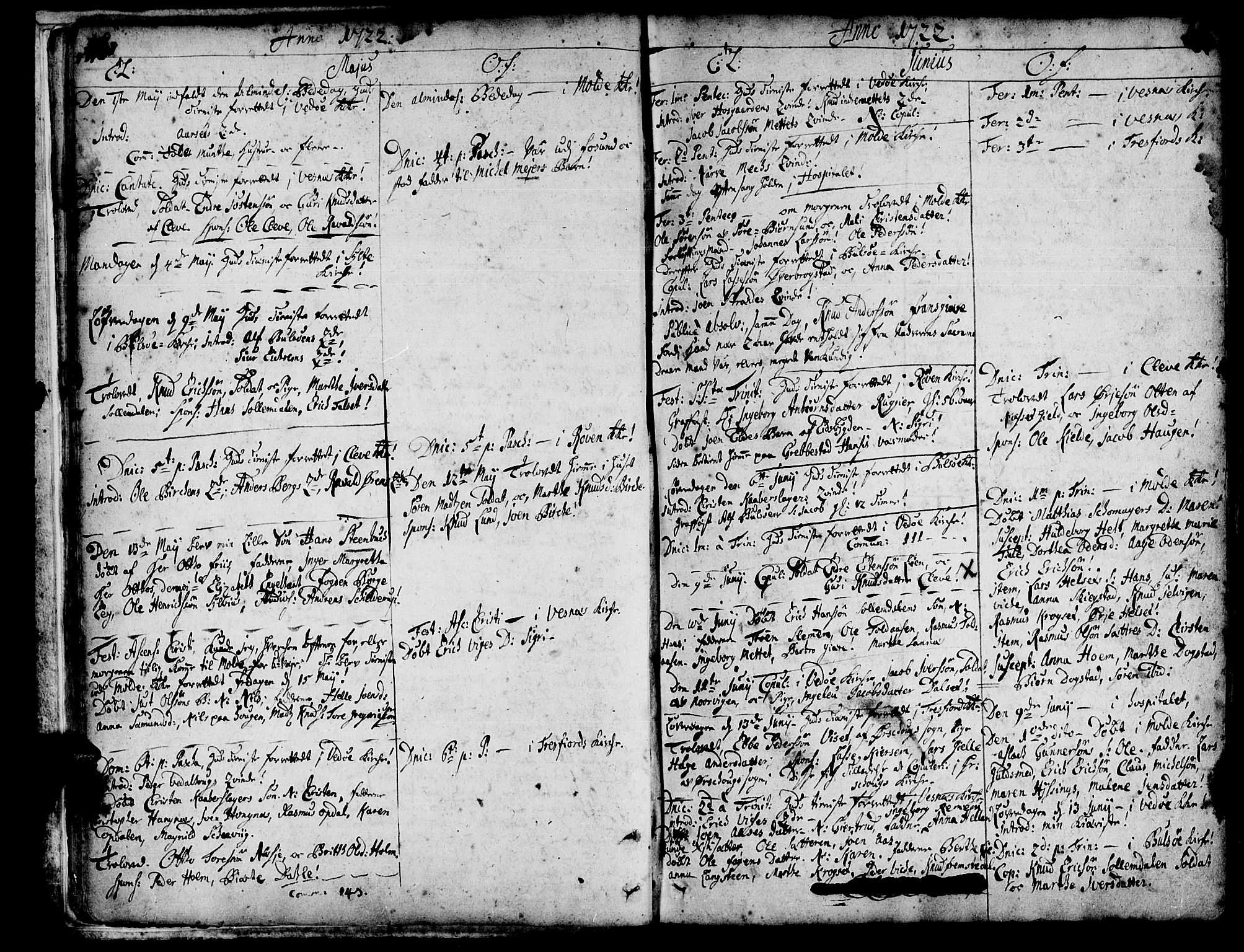 Ministerialprotokoller, klokkerbøker og fødselsregistre - Møre og Romsdal, AV/SAT-A-1454/547/L0599: Ministerialbok nr. 547A01, 1721-1764, s. 18-19