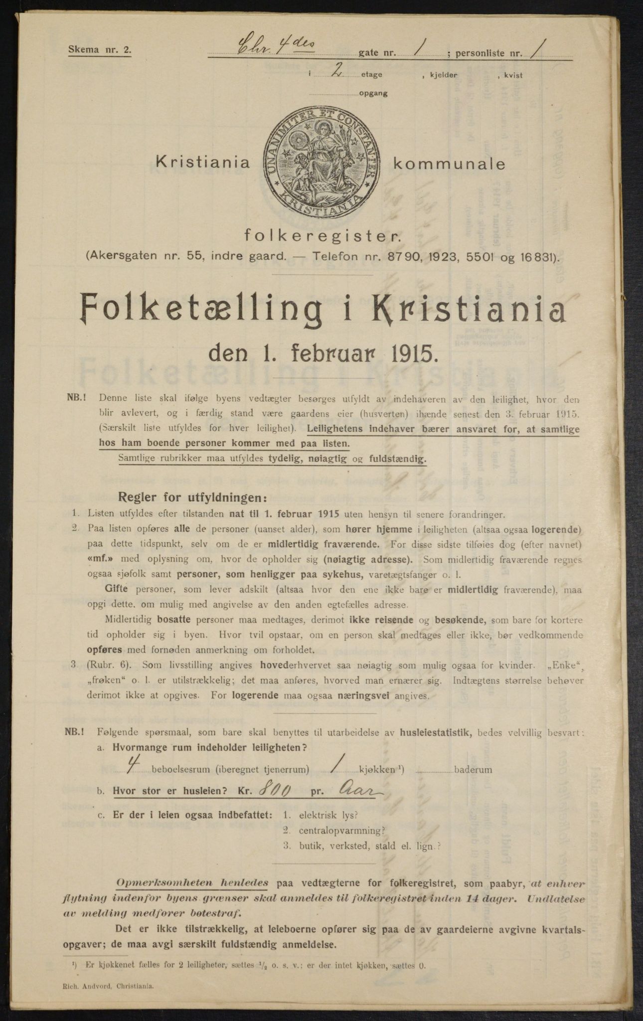 OBA, Kommunal folketelling 1.2.1915 for Kristiania, 1915, s. 53654