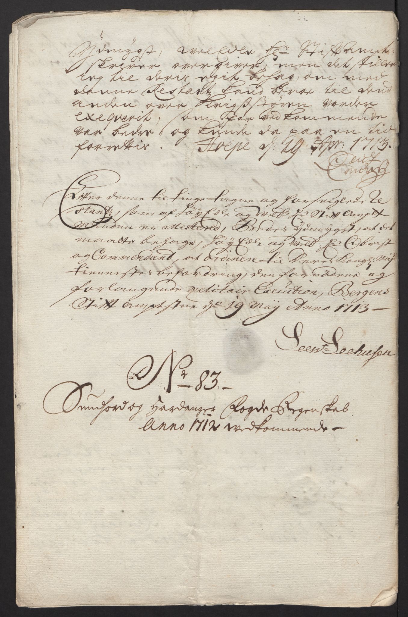 Rentekammeret inntil 1814, Reviderte regnskaper, Fogderegnskap, RA/EA-4092/R48/L2988: Fogderegnskap Sunnhordland og Hardanger, 1712, s. 430