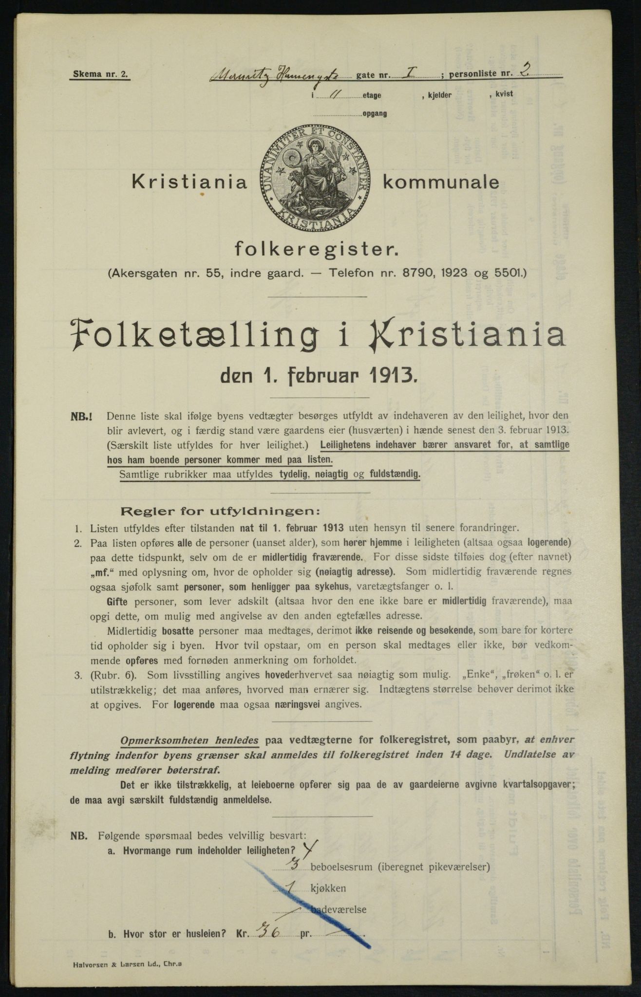 OBA, Kommunal folketelling 1.2.1913 for Kristiania, 1913, s. 64669