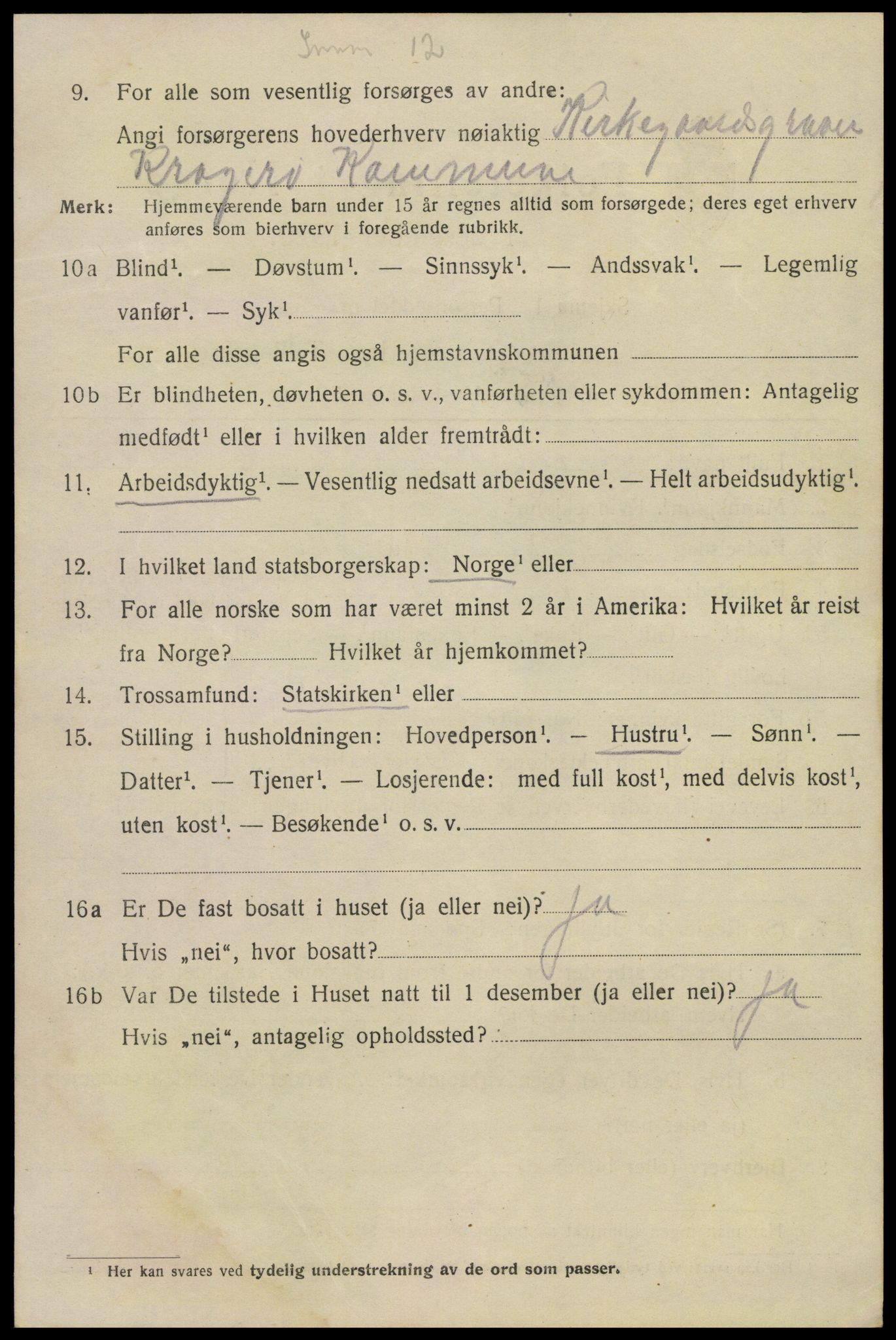 SAKO, Folketelling 1920 for 0801 Kragerø kjøpstad, 1920, s. 9040