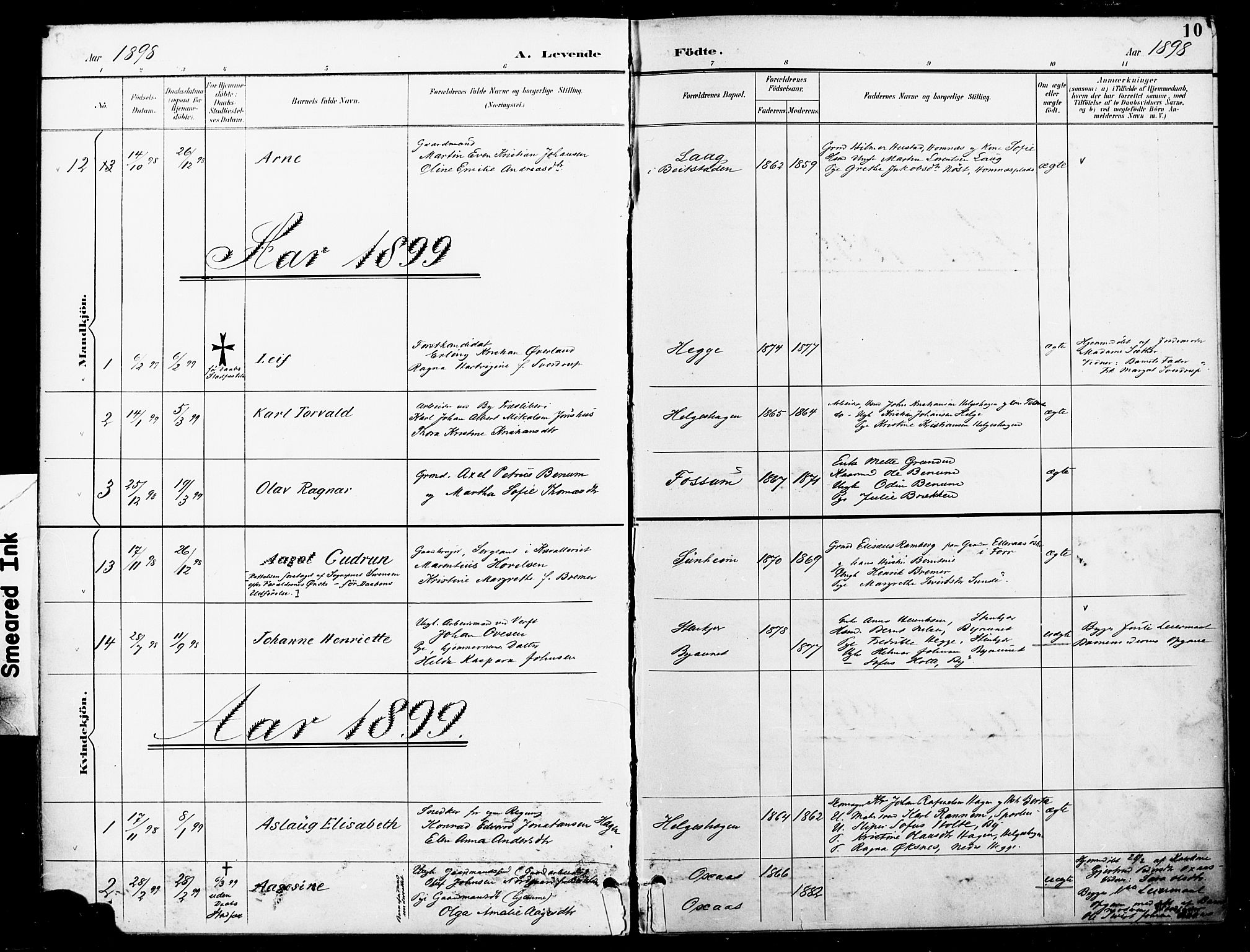 Ministerialprotokoller, klokkerbøker og fødselsregistre - Nord-Trøndelag, SAT/A-1458/740/L0379: Ministerialbok nr. 740A02, 1895-1907, s. 10