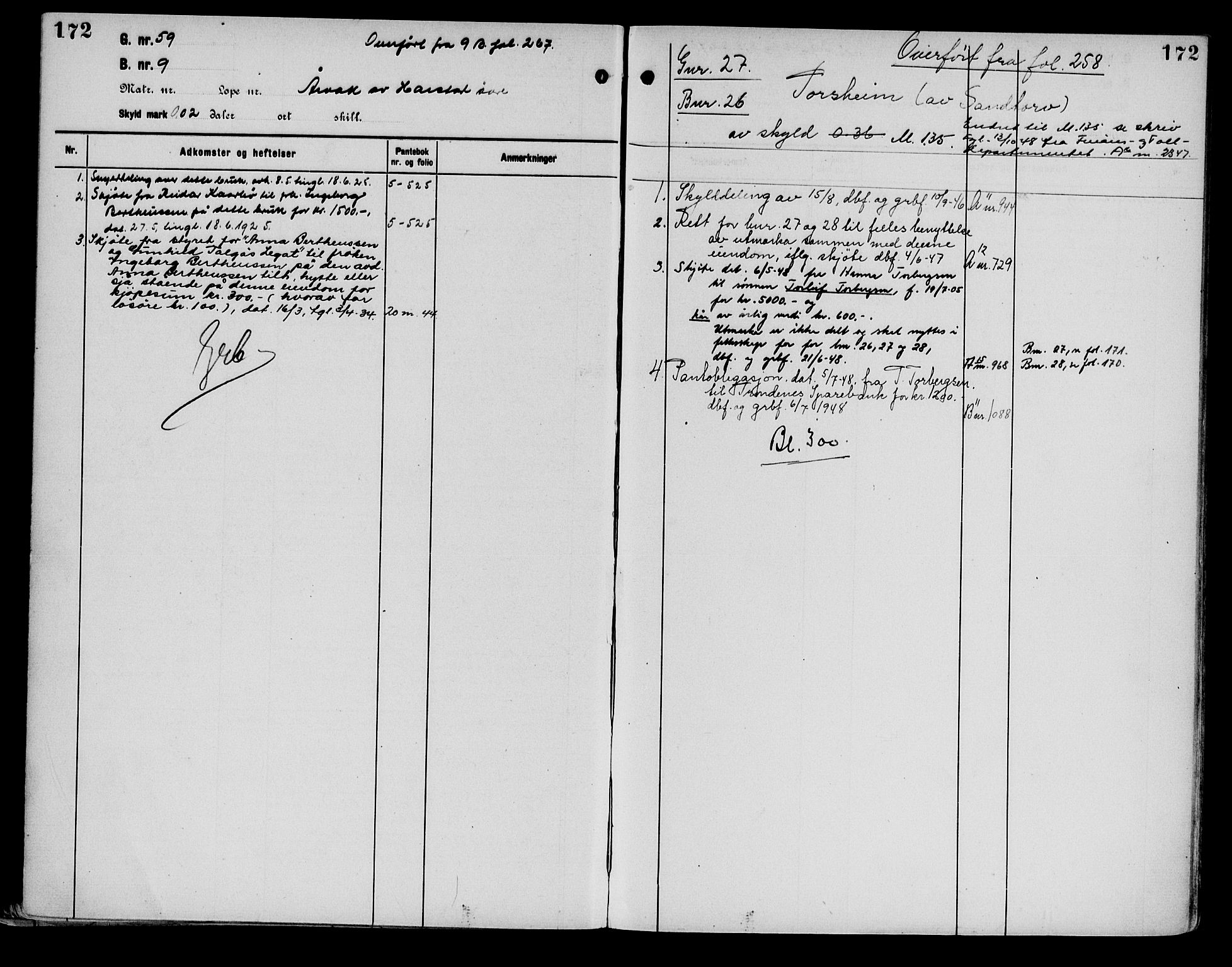 Trondenes sorenskriveri, AV/SATØ-S-0049/1/Ga/L0011: Panteregister nr. 11, s. 172