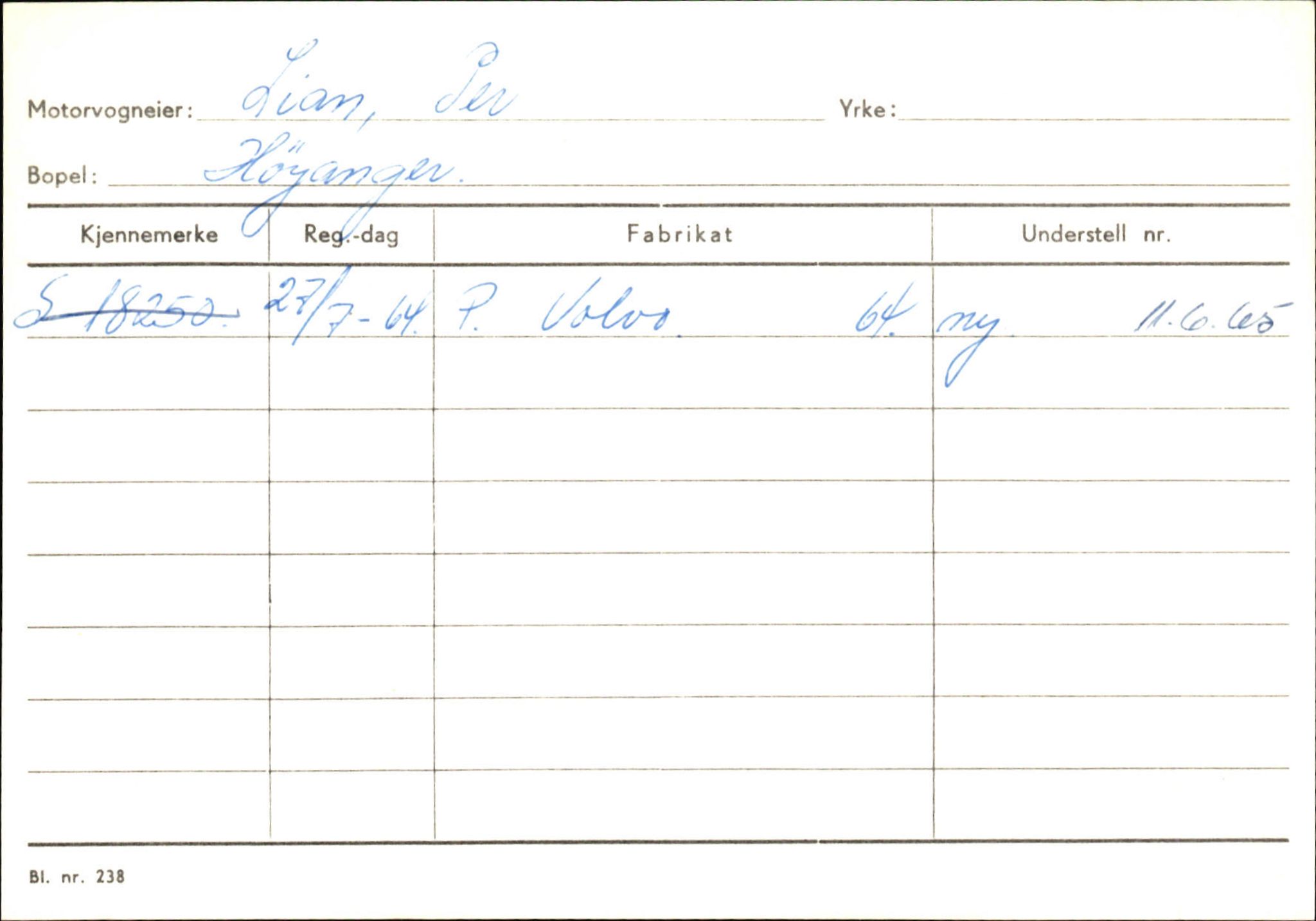 Statens vegvesen, Sogn og Fjordane vegkontor, SAB/A-5301/4/F/L0130: Eigarregister Eid T-Å. Høyanger A-O, 1945-1975, s. 1970