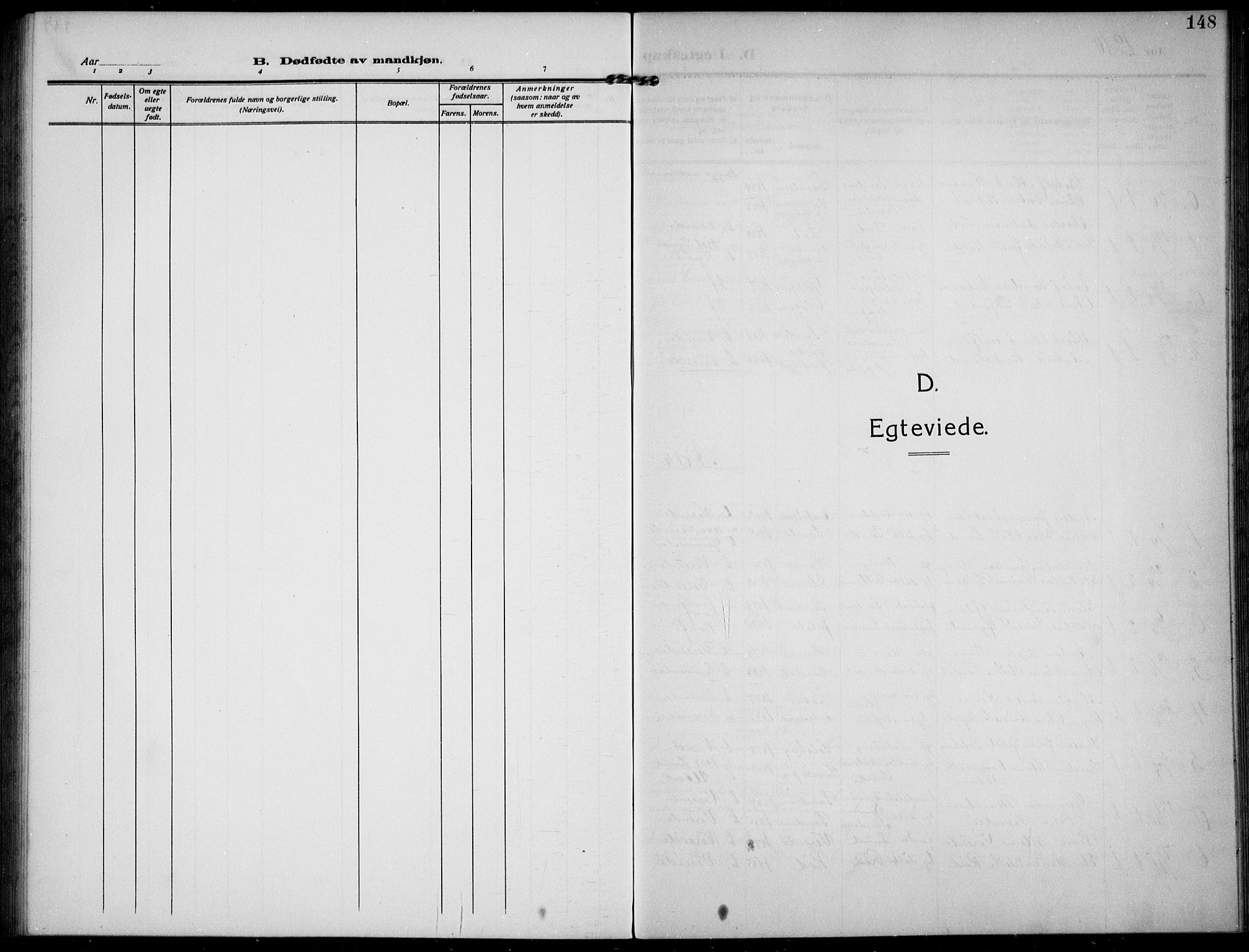 Gloppen sokneprestembete, SAB/A-80101/H/Hab/Habb/L0003: Klokkerbok nr. B 3, 1910-1933, s. 148