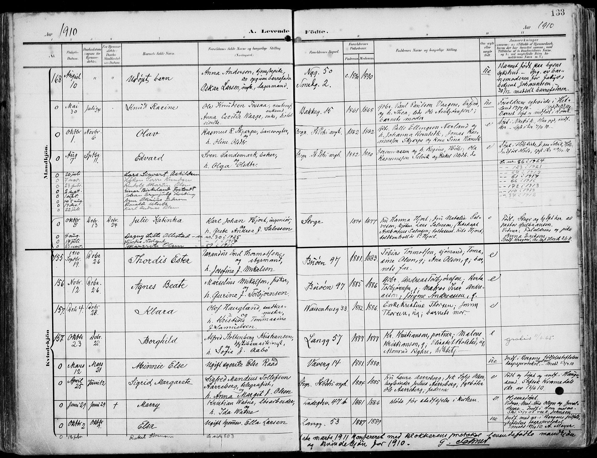 St. Petri sokneprestkontor, AV/SAST-A-101813/002/A/L0005: Ministerialbok nr. A 23, 1902-1918, s. 133