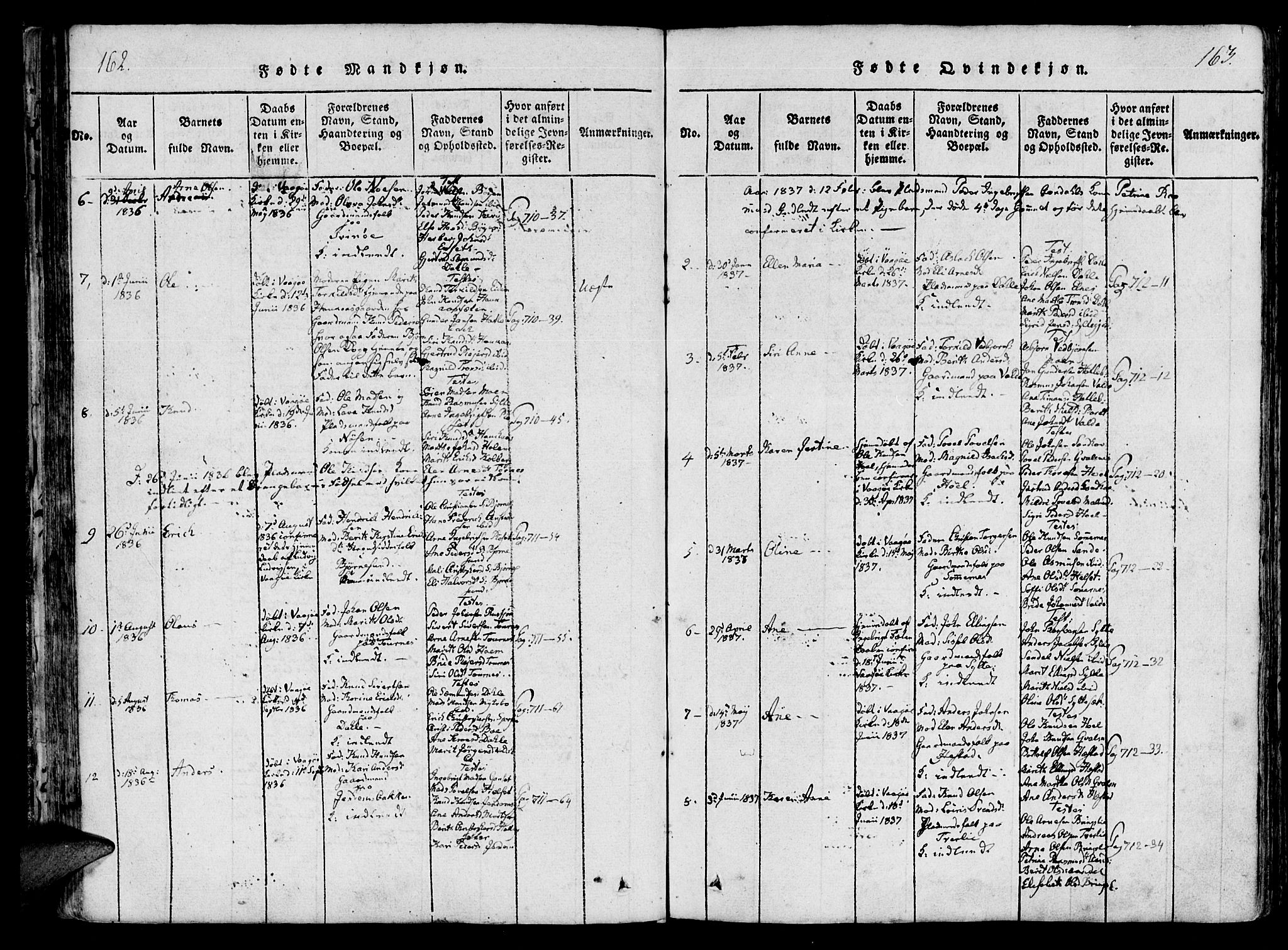 Ministerialprotokoller, klokkerbøker og fødselsregistre - Møre og Romsdal, AV/SAT-A-1454/565/L0747: Ministerialbok nr. 565A01, 1817-1844, s. 162-163